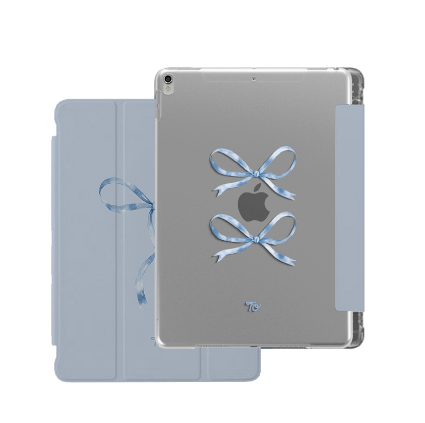 【The Silky Blue Ribbon】透明磨砂書本式 iPad Case