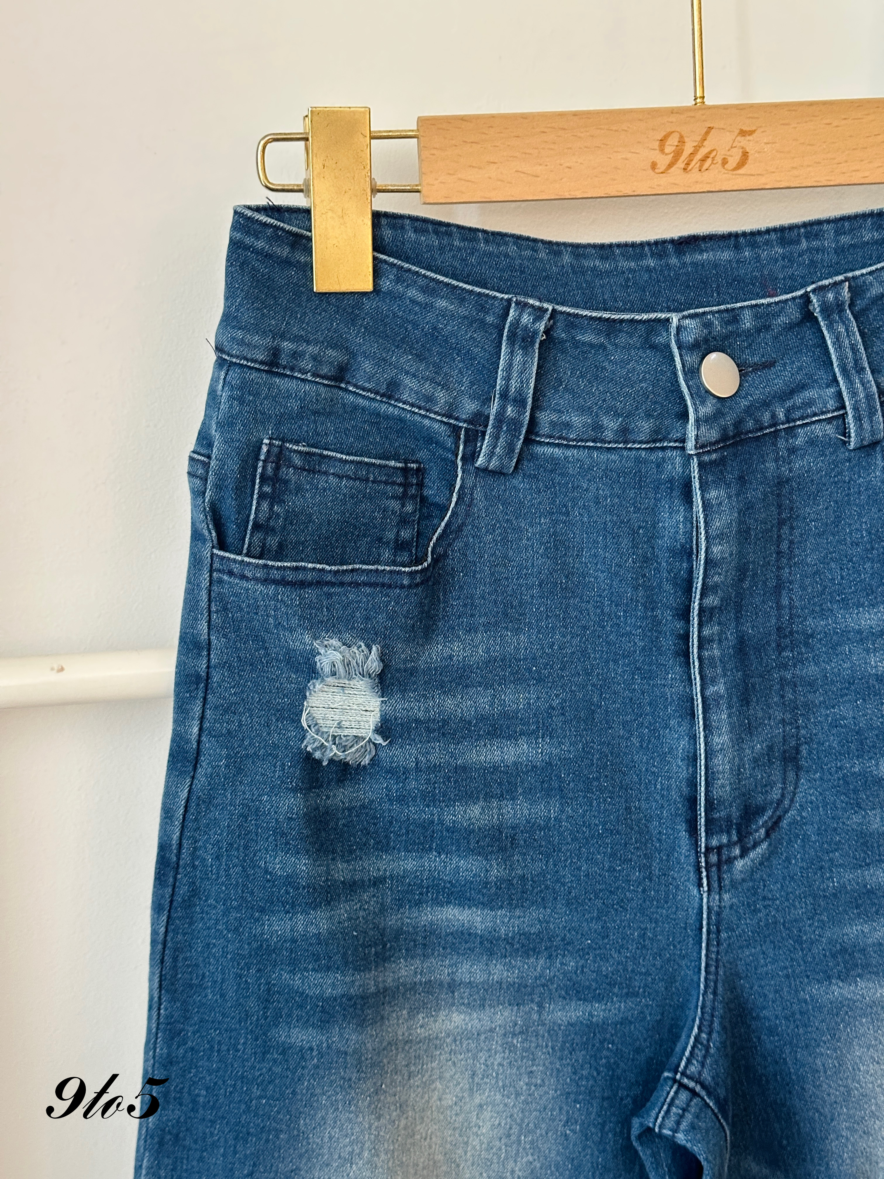 S1781 Denim Long Pants - Blue & Dark Blue