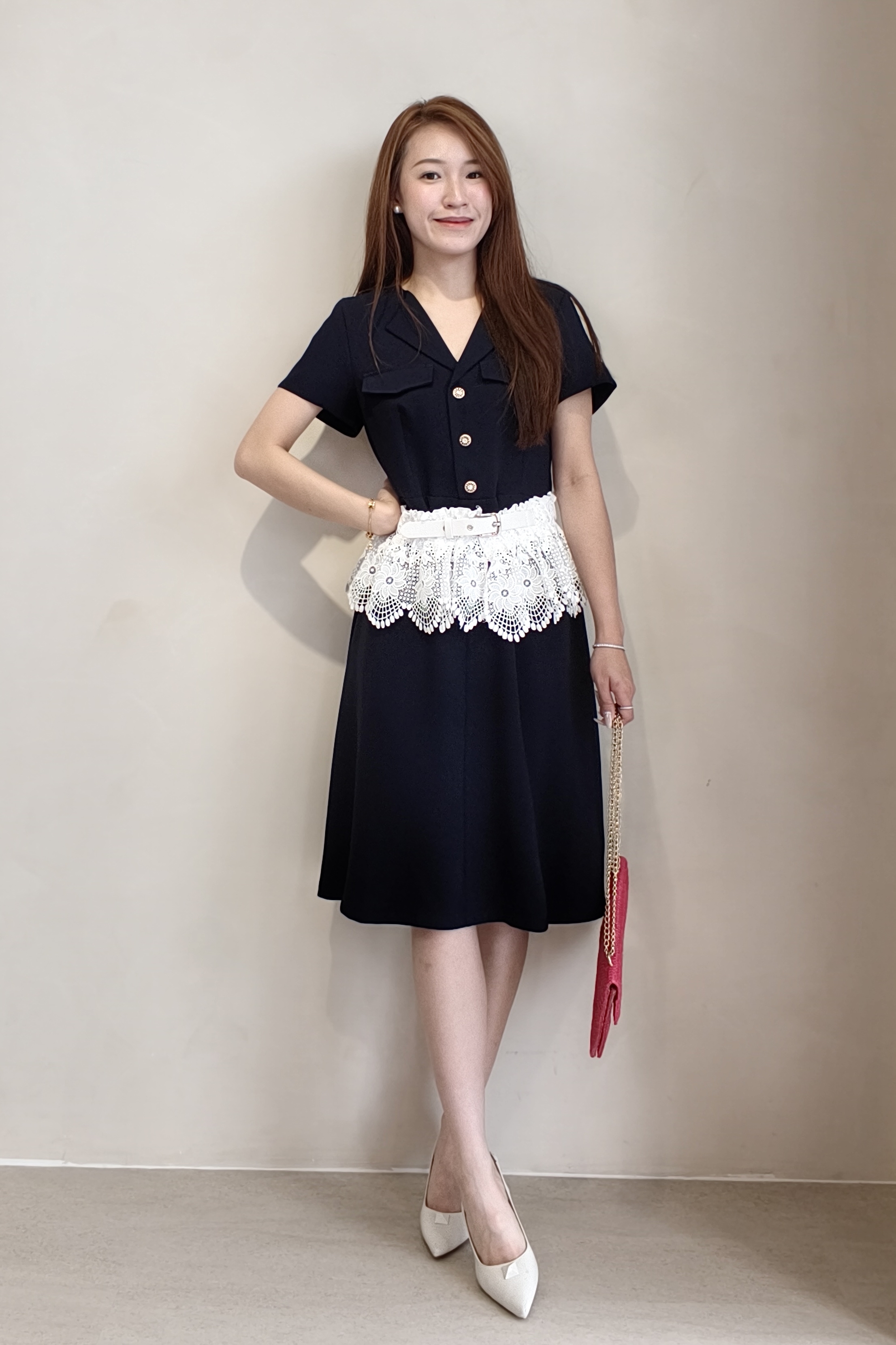 31198 Aurora Grace Belted Midi Dress