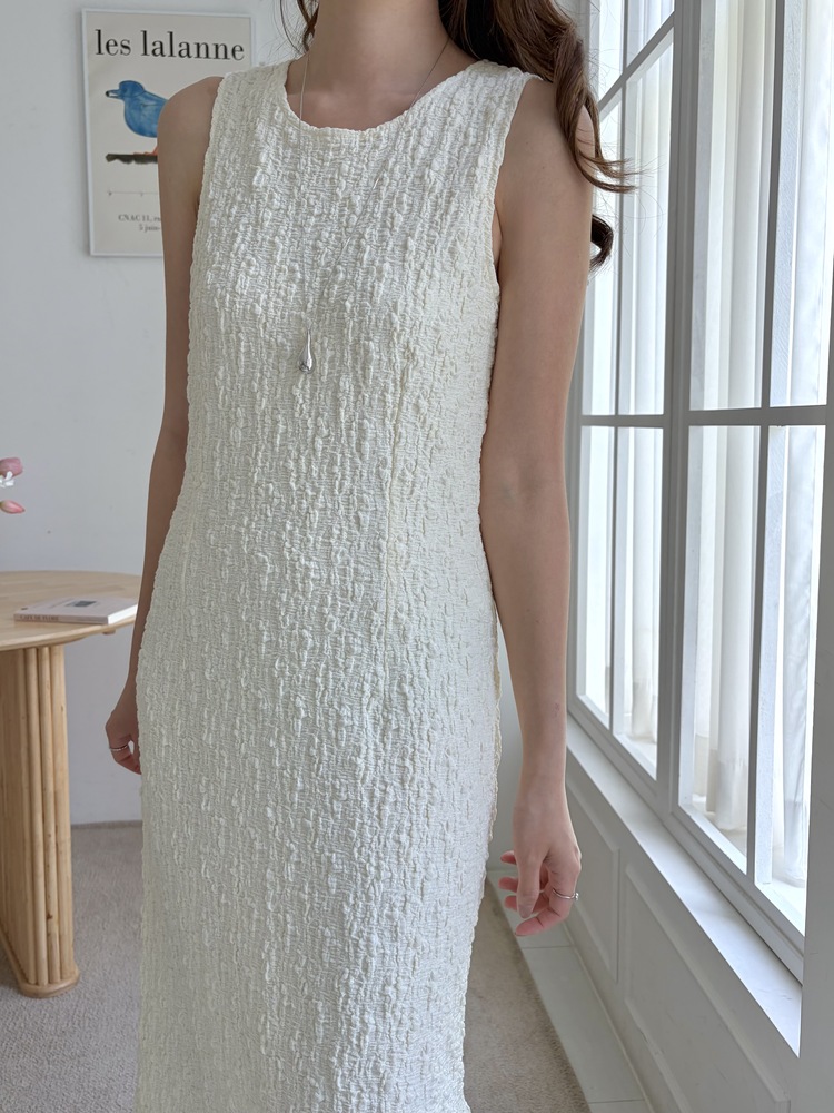 Ruched Slim Dress (Cream)