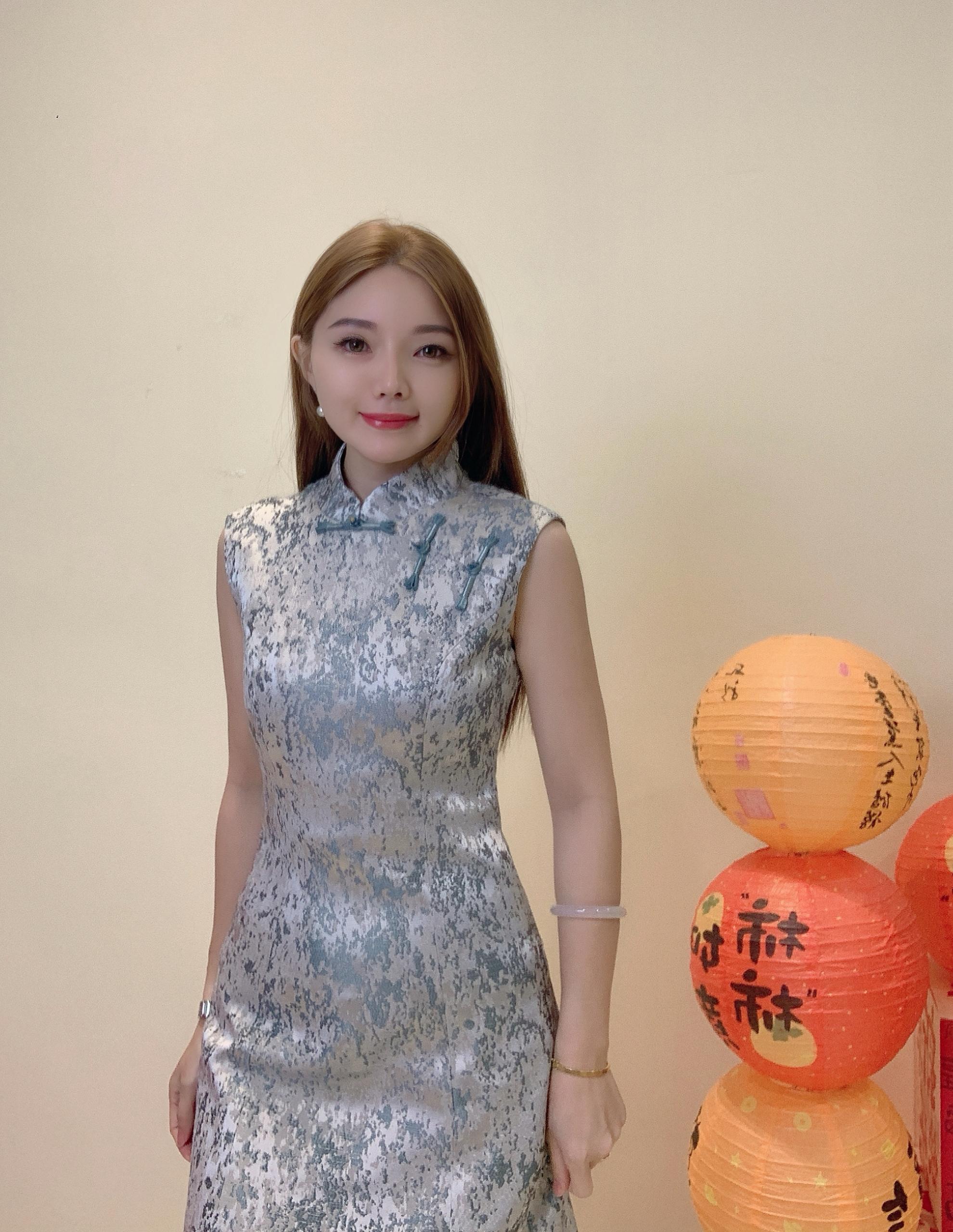 无袖旗袍连身裙 D0099