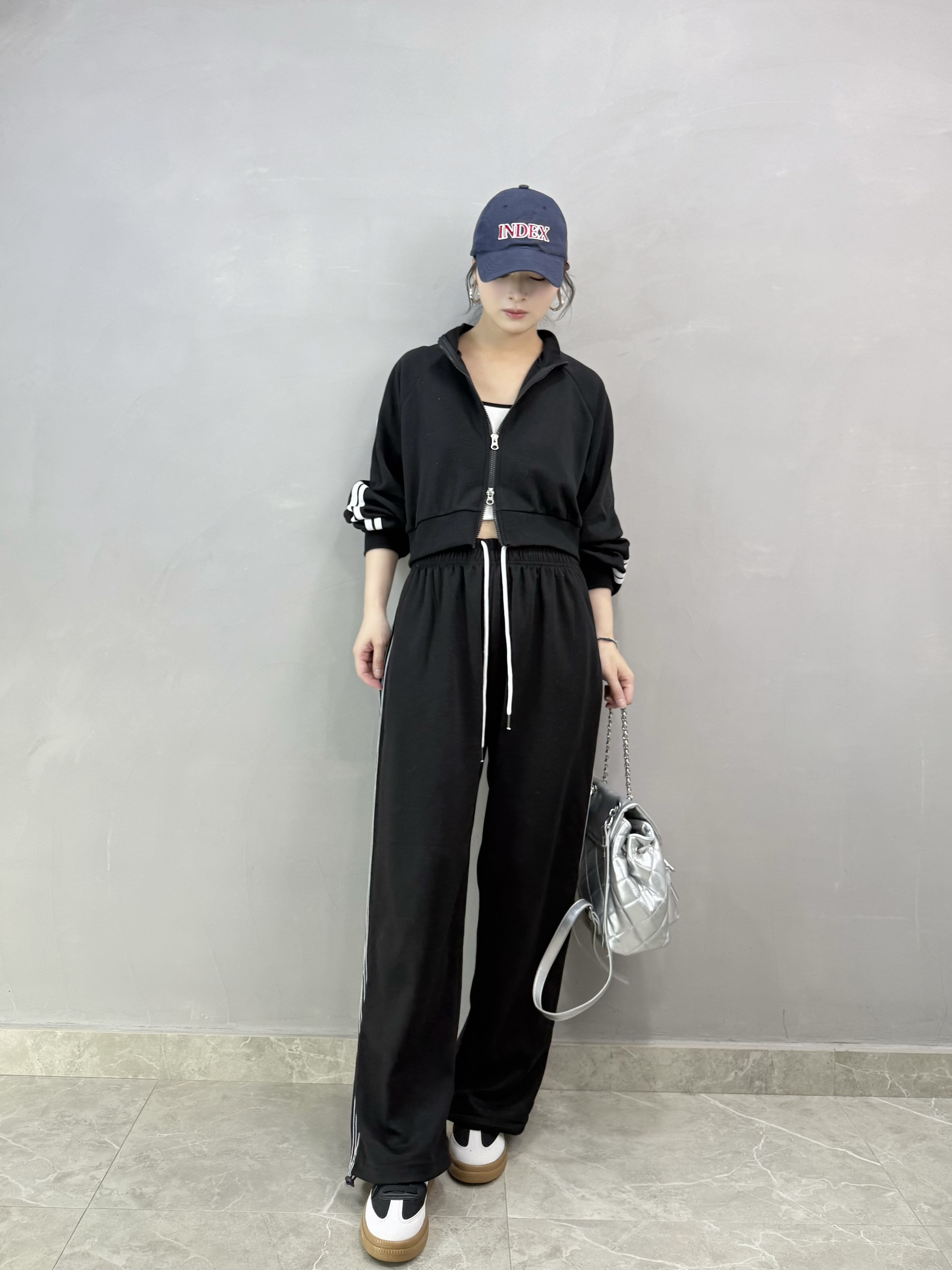 Y89 側間雙拉鏈棉質外套