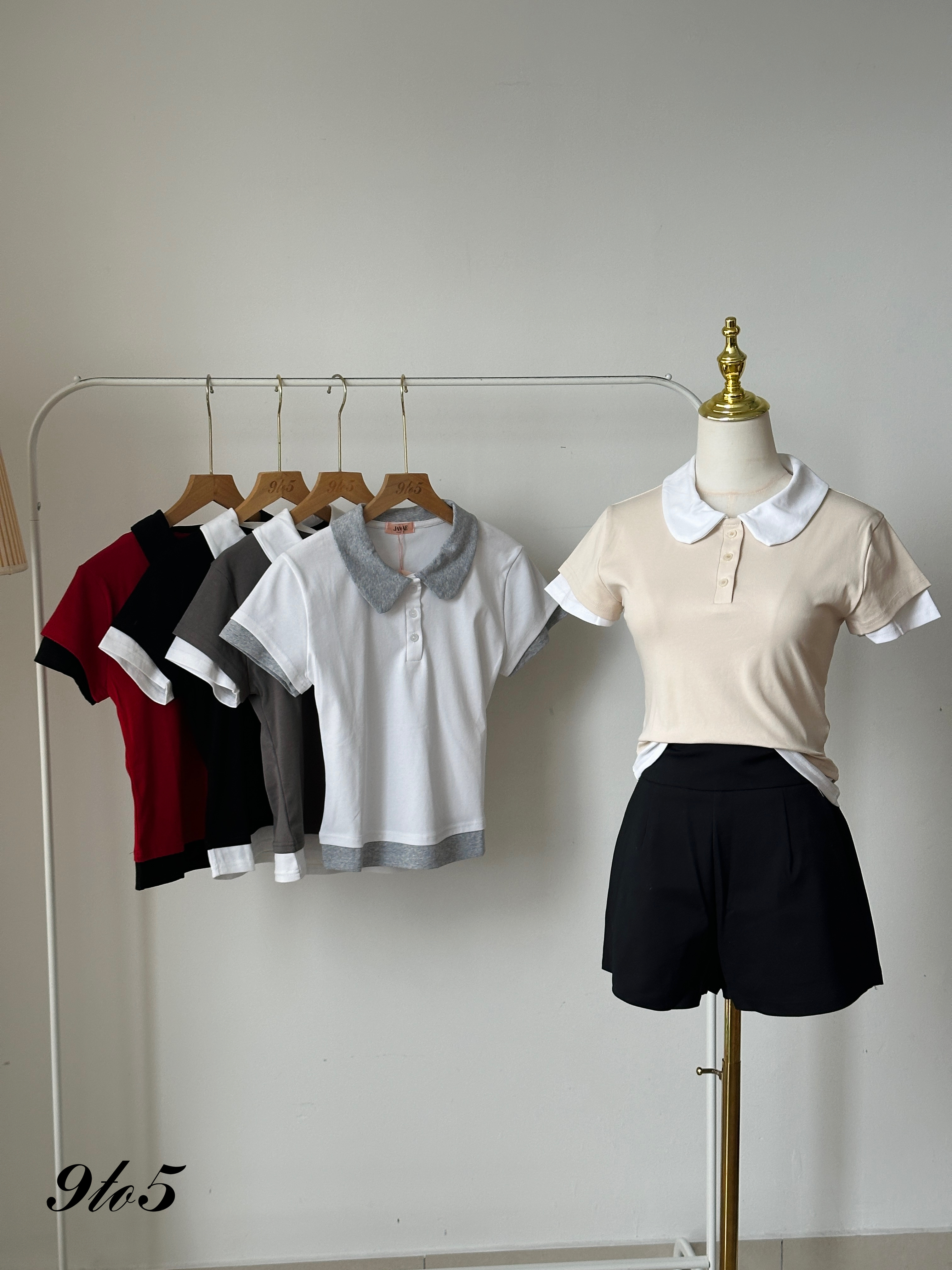 T3926 Fake Two-Piece Top - 5 Colors