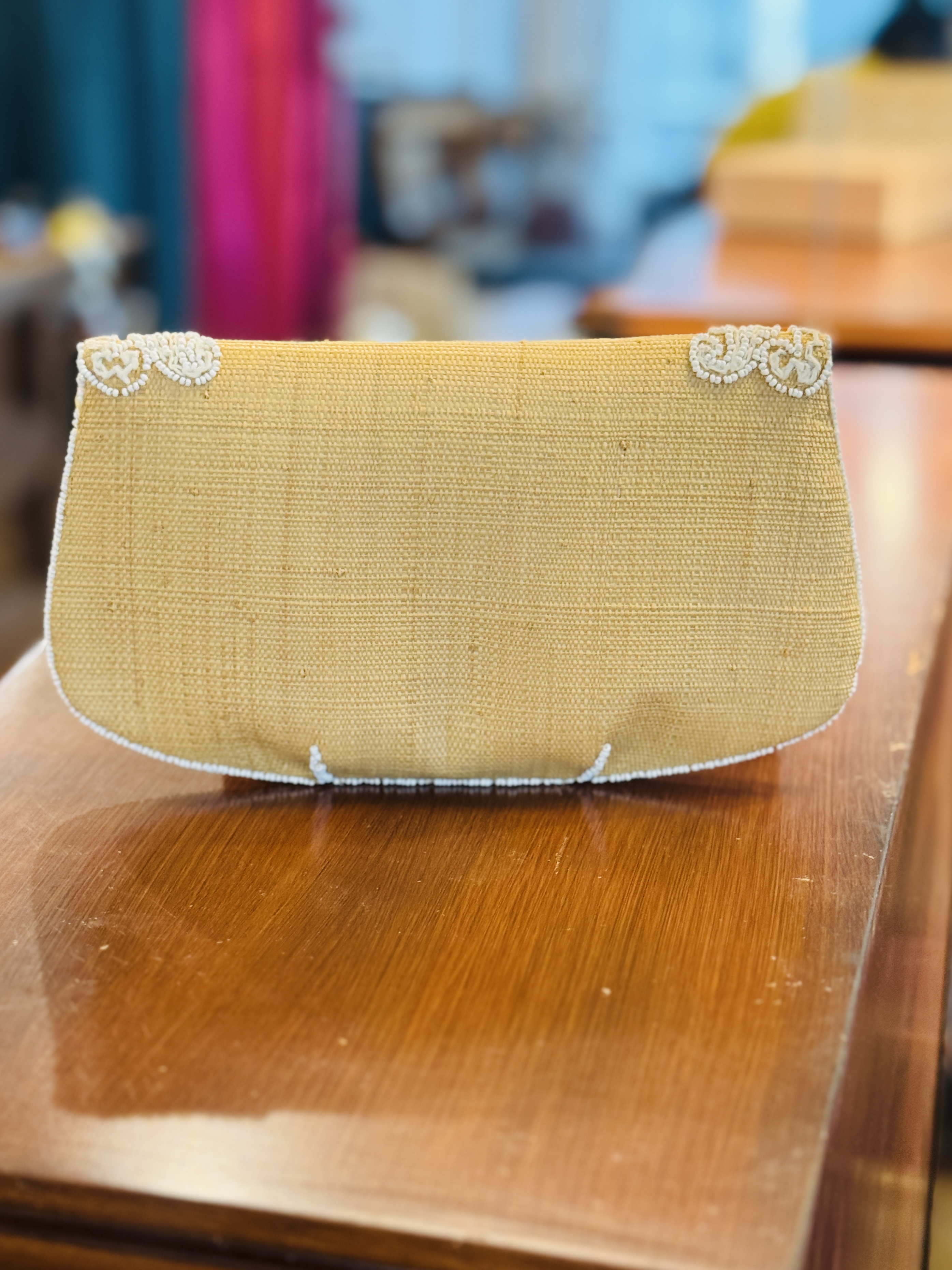 Rare! C.a. 1950s Birks Made in France Beaded Summer Clutch (MT2502)