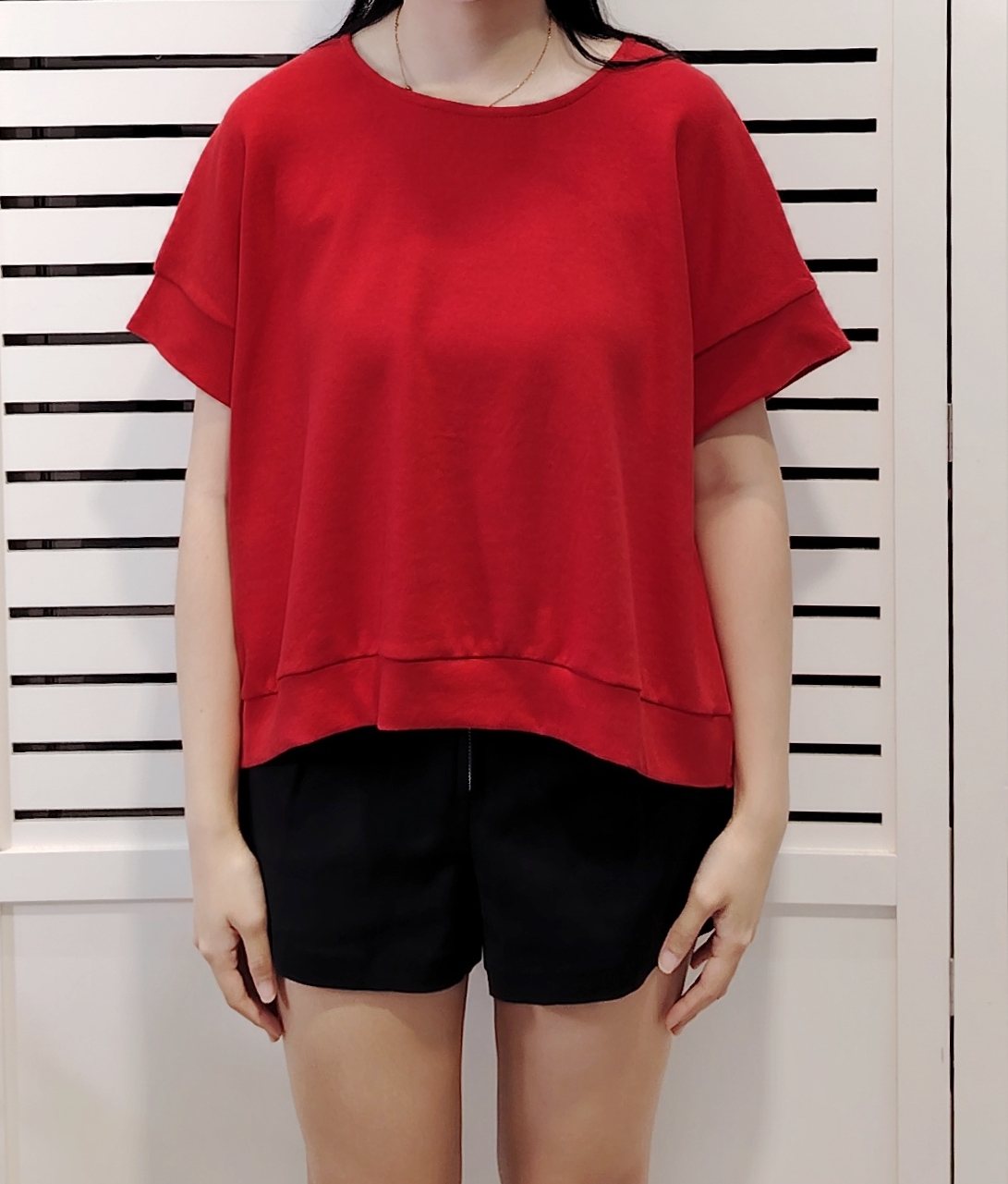 M5083 High Low Round Neck Oversize Tee