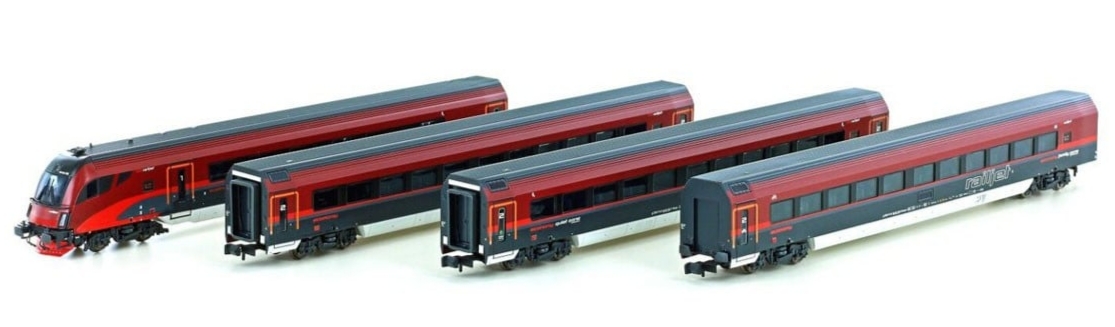 ÖBB Railjet 奧地利聯邦鐵路噴射機客運列車 Lemke Hobbytrain N 1:160 4pcs/set