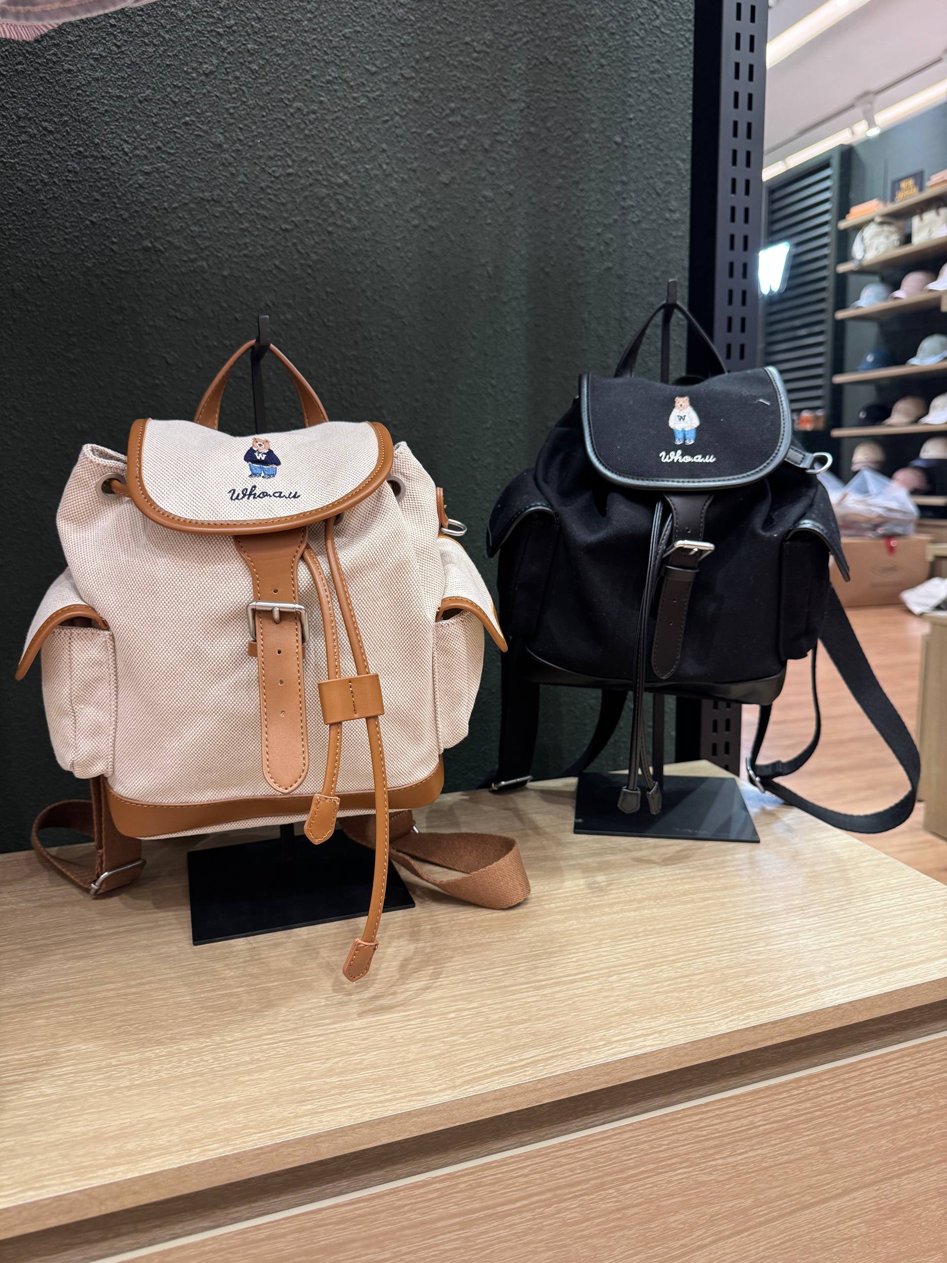 🇰🇷Whoau 帆布口袋后背包✨