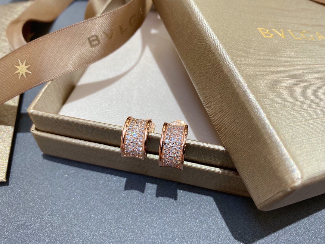 【原單】BVLGARI  滿鑽小蠻腰耳環 - 禮盒裝