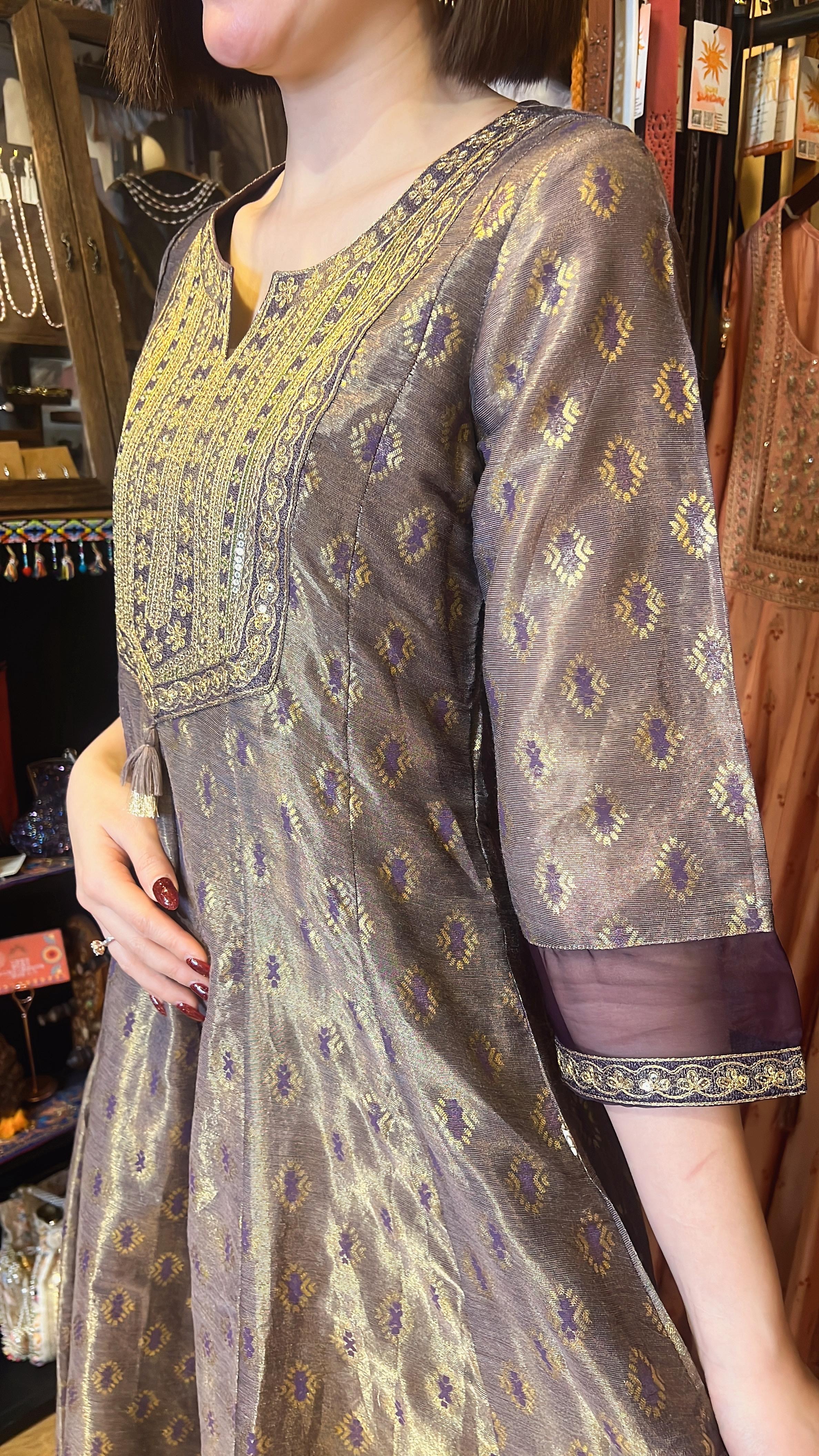 Ash Purple Bling Bling See-through sleeve SIlky OP #1017