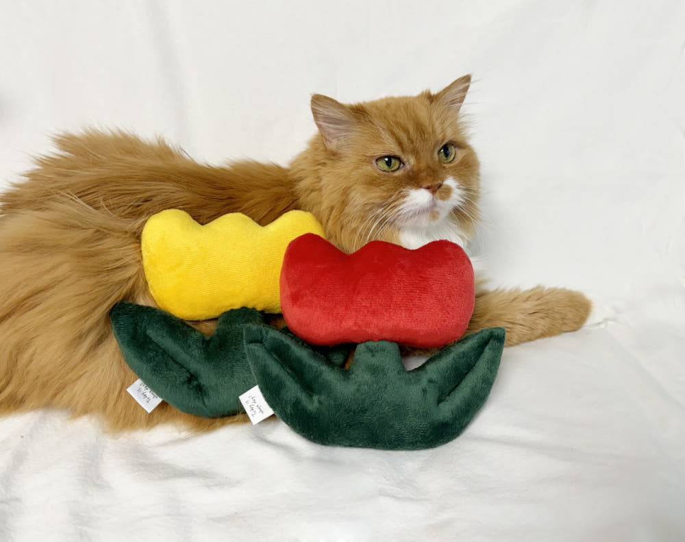 韓國🇰🇷 handmade 貓草 花花 cushion