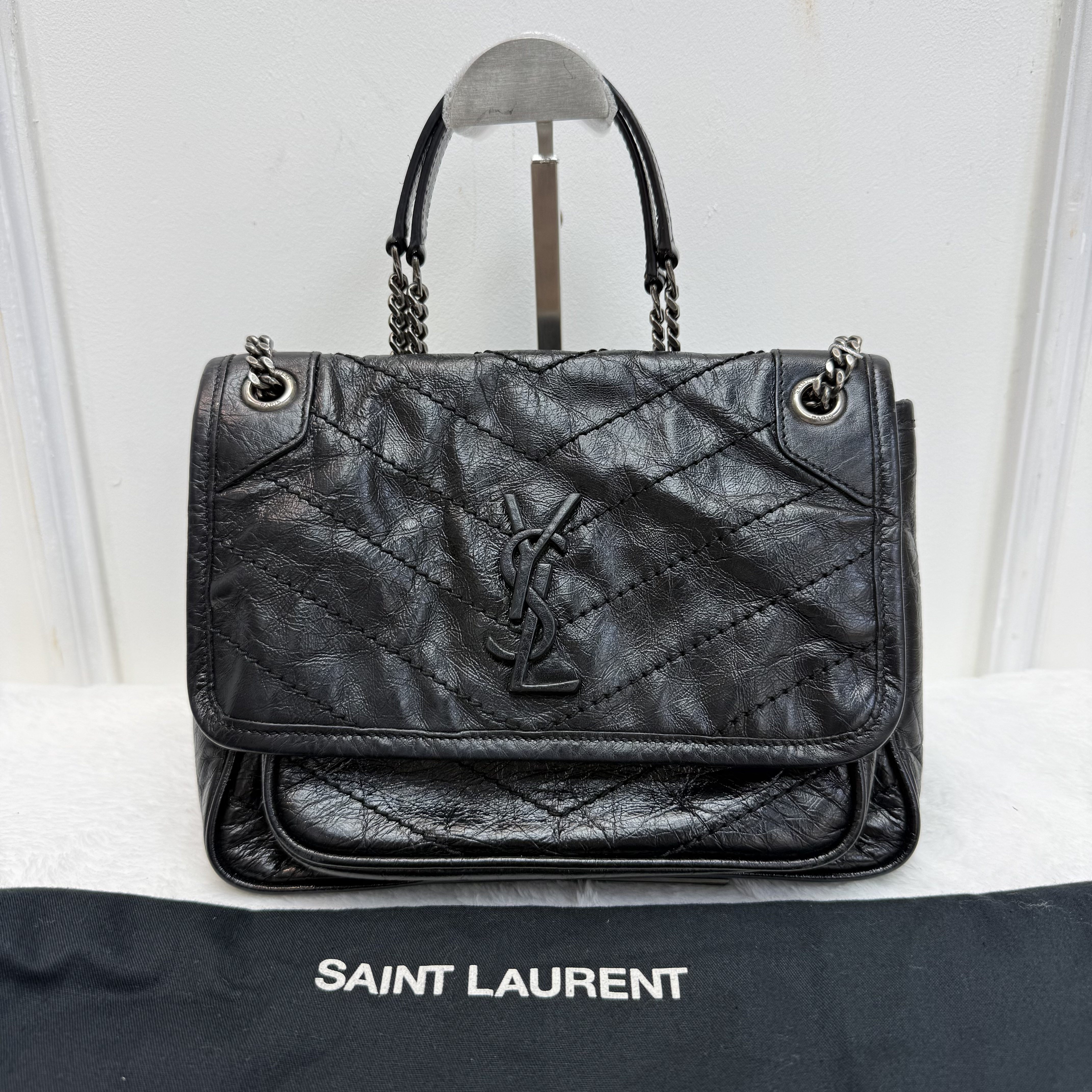 YSL Niki 黑色牛皮