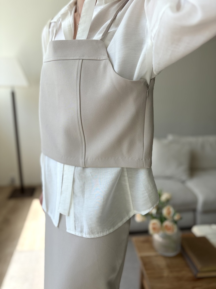 Tie Detail Sheer Blouse (Ivory)