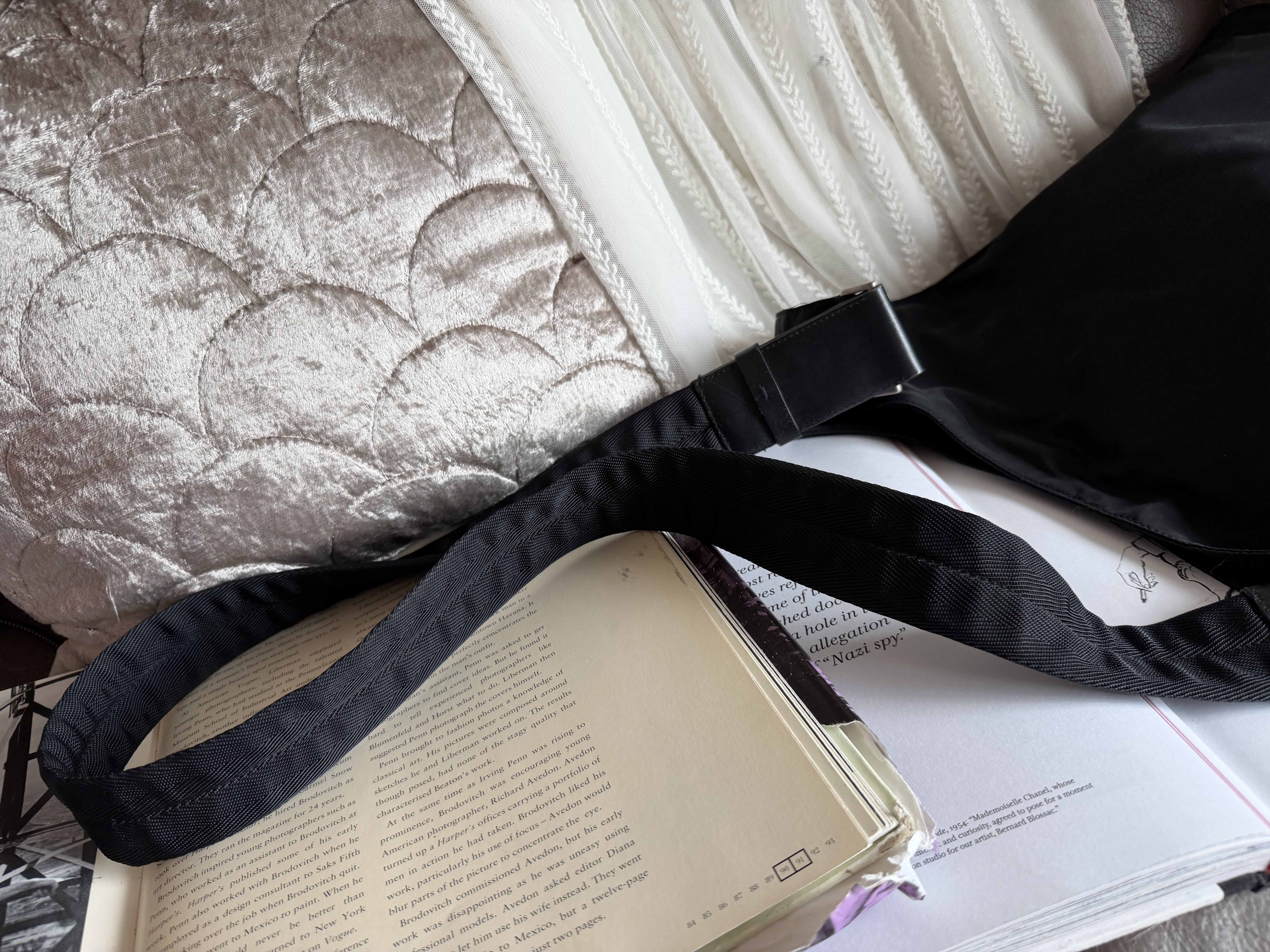 prada black黑色 nylon crossbody bag 