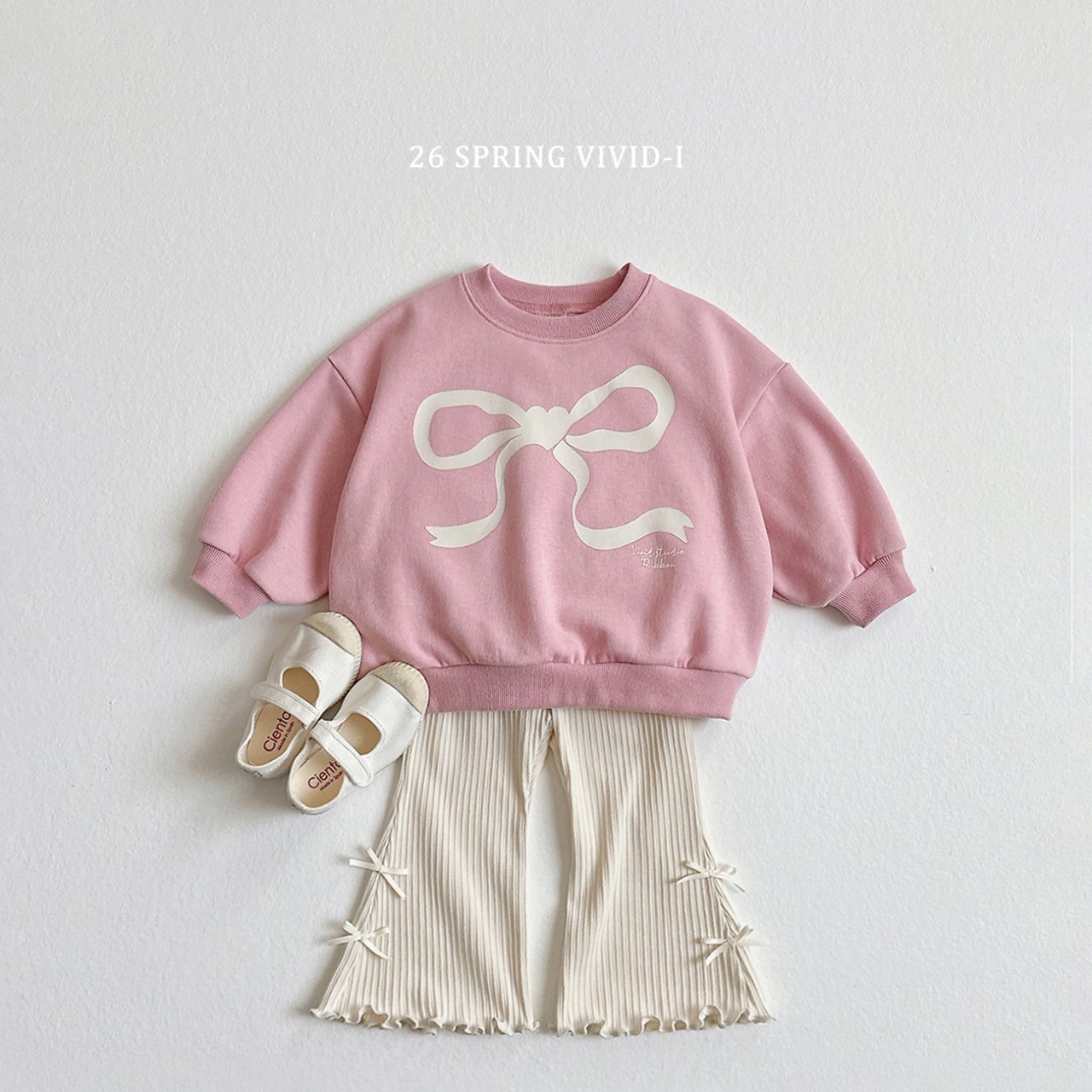 🌸預訂 韓國直送🌸🇰🇷VIVIDI三色絲帶羅紋花邊喇叭褲