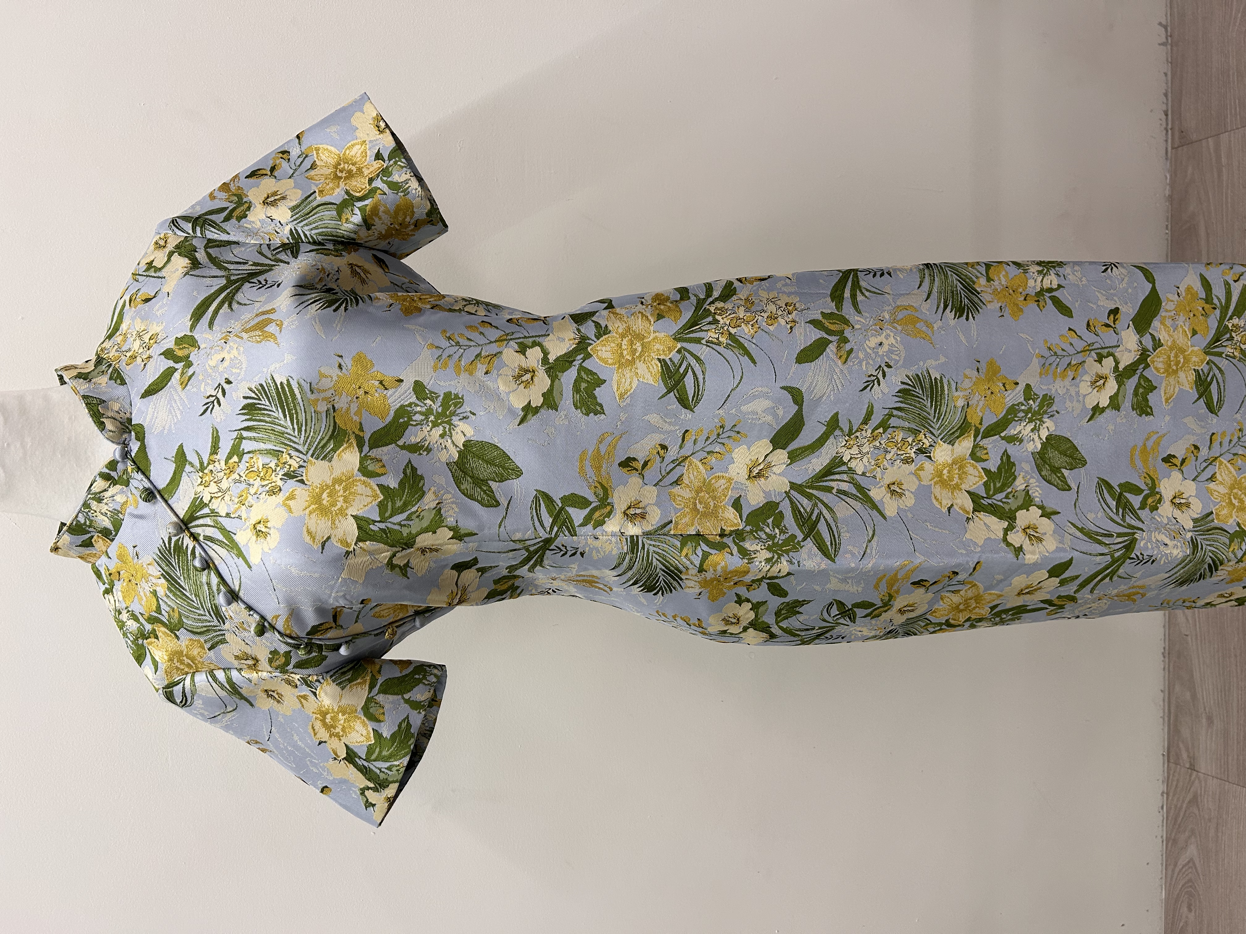 565.WB Midi Length Qipao with Sleeve - Pink