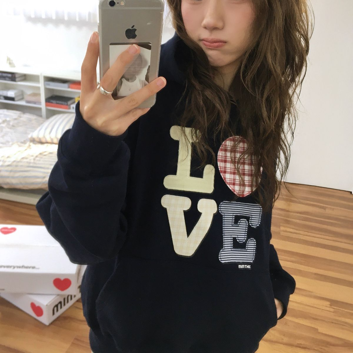 [MIMTHEWARDROBE] Hello World Patchwork LOVE Hoodie (4種)