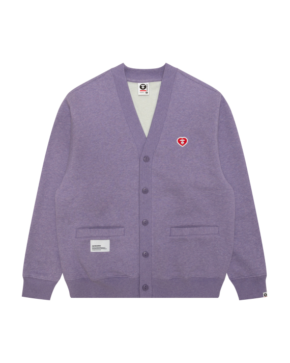 AAPE AAPENOW heart moonface embroidered cardigan (D381XBR)
