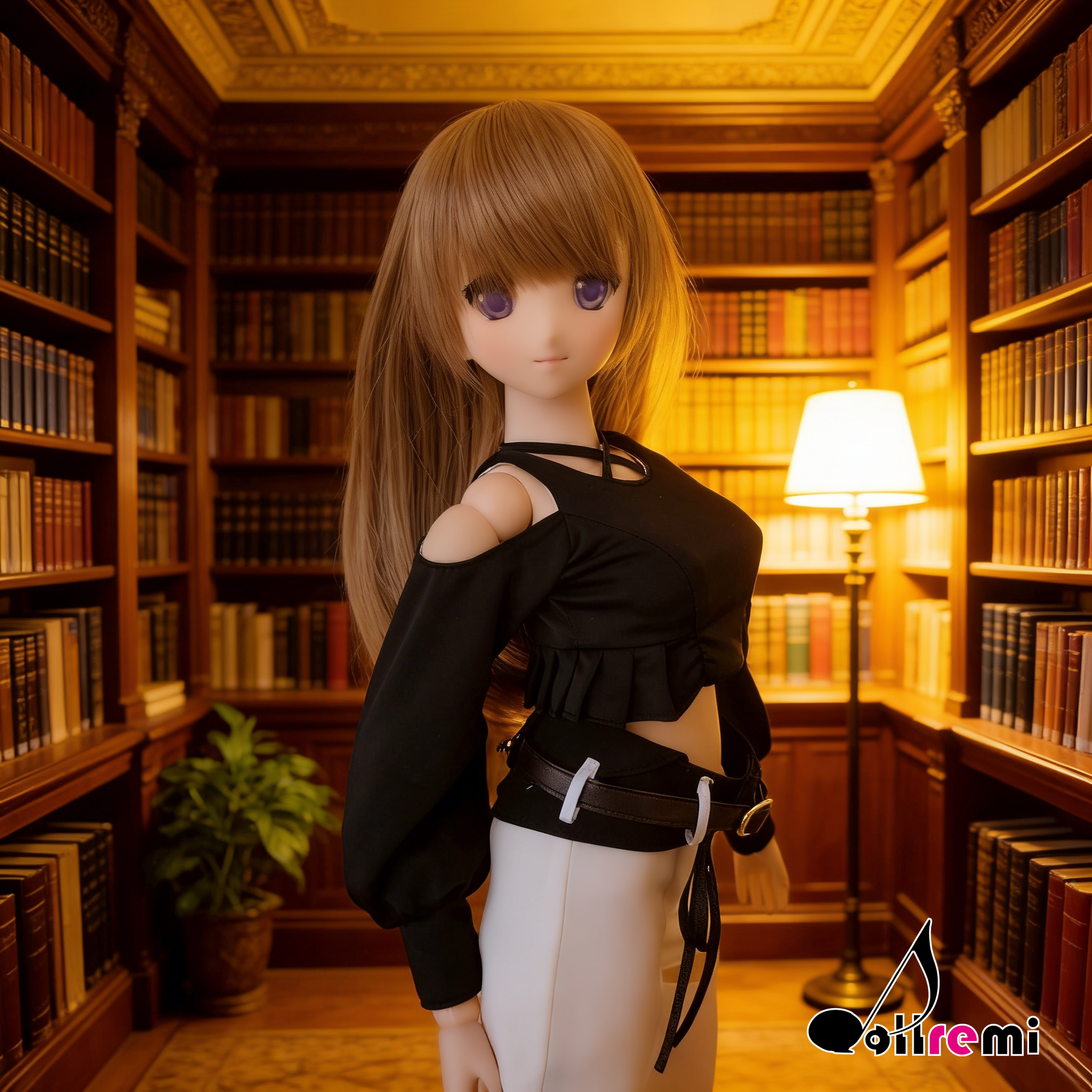 【dollremi】(DD0917B) 露肩長袖短款上衣 Off-shoulder long sleeve crop top