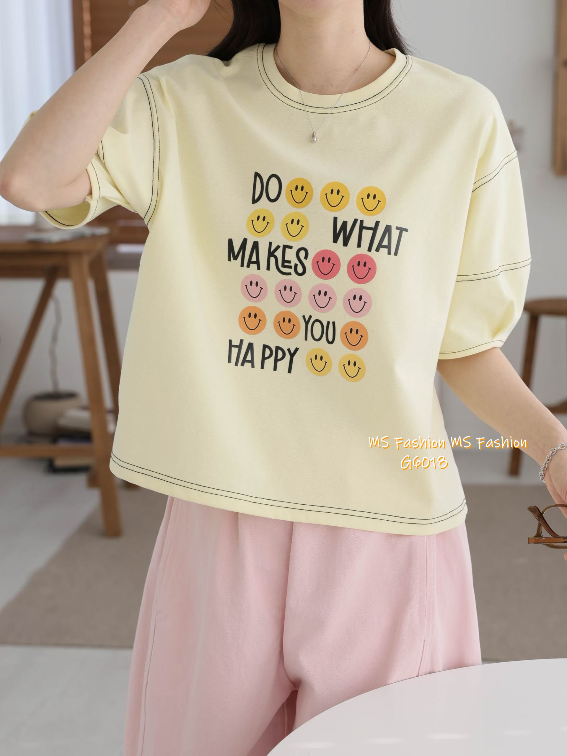 G6018 韓國🇰🇷可愛哈哈笑字母top