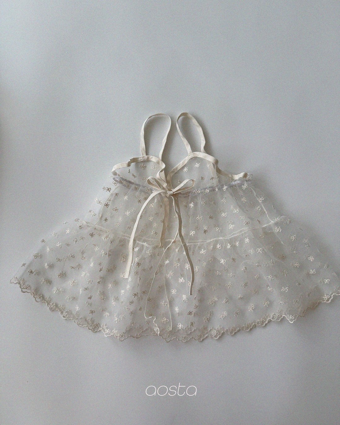 Aosta | [Lace Ribbon Open Dress]