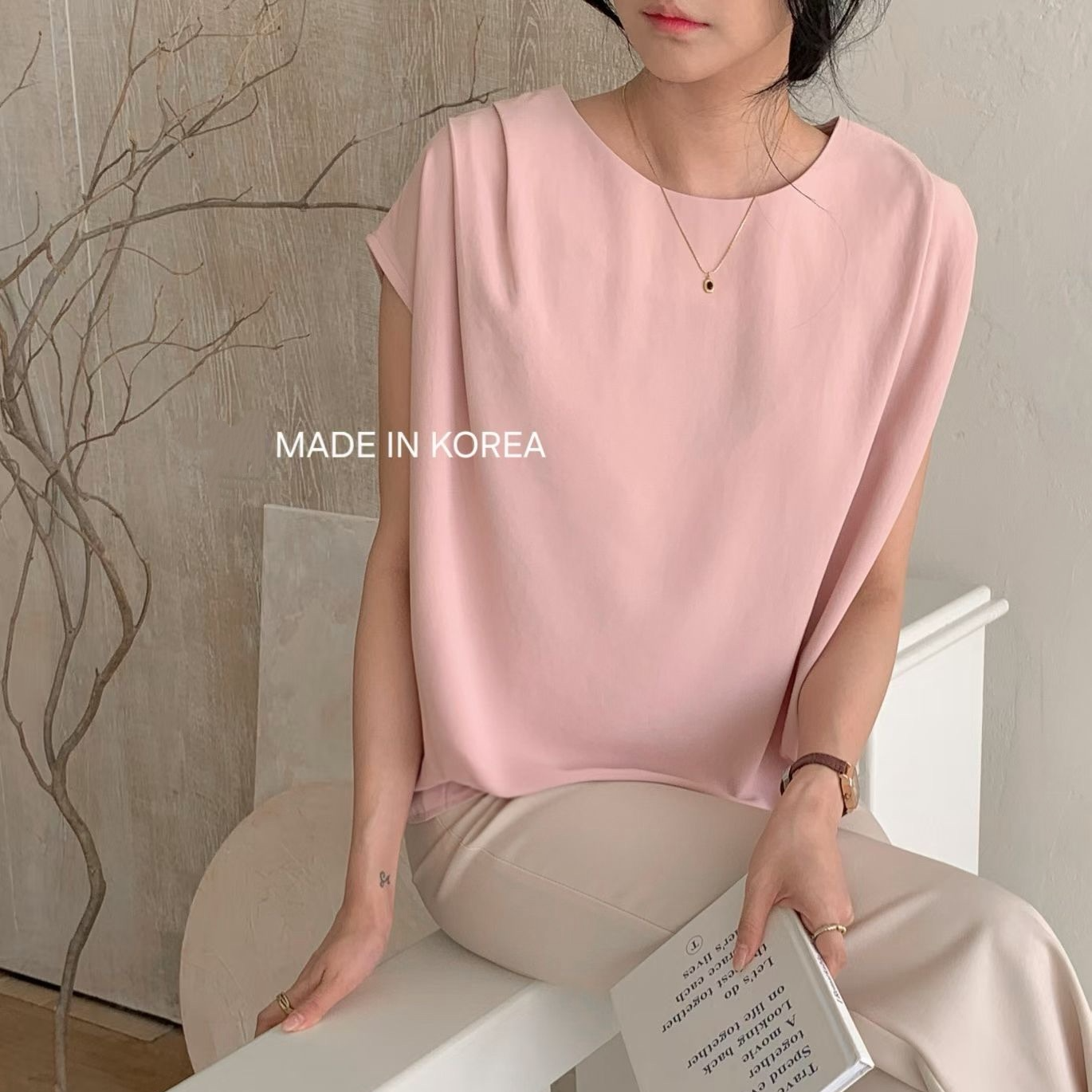 G6178 韓國🇰🇷靚料淨色打皺top