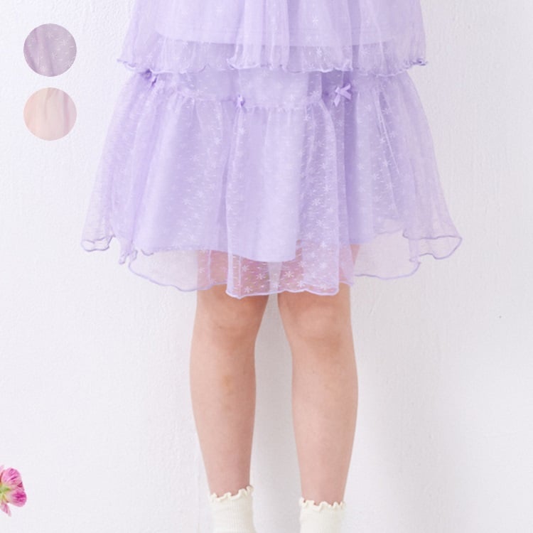 🆕【⭐訂購⭐】 🇯🇵日本直送🌀緞帶裝飾 皺褶薄紗 半截裙 ［2款選］🌀[ELDA-0142][260515]