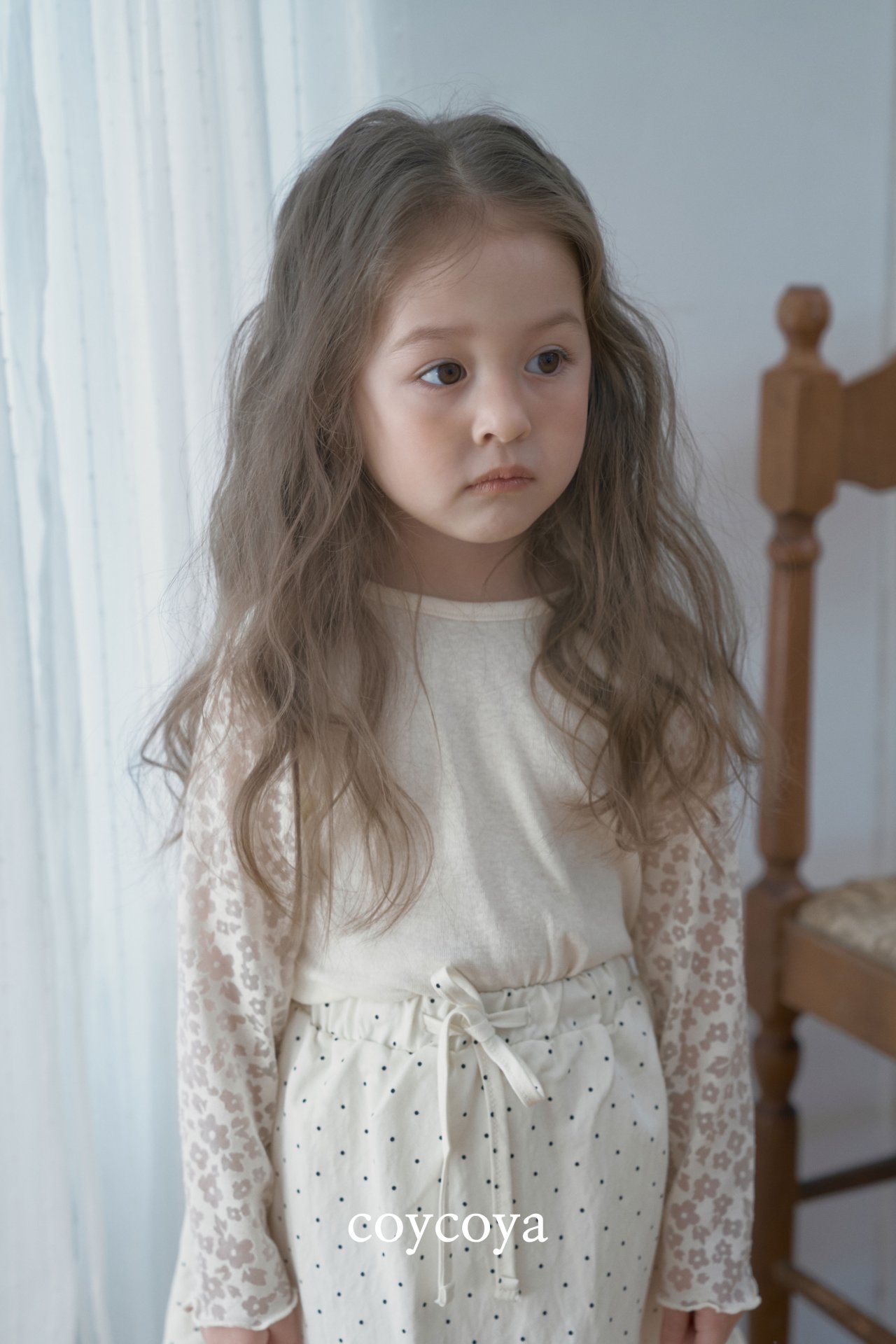 🌸預訂 韓國直送🌸🇰🇷COYCOYA兩色花卉薄紗袖長袖上衣