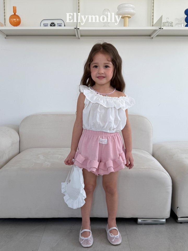 Ellymolly | Frill Blouse(Pink/Cream size7(100-110)