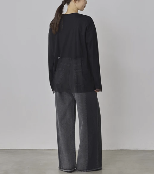 牛仔布/斜紋布雙色拼接褲 - 2026 流行穿搭  女士牛仔褲 春秋冬時尚穿搭 成人休閒 日常穿搭 易於配搭 日本直送   #JP-I-260004