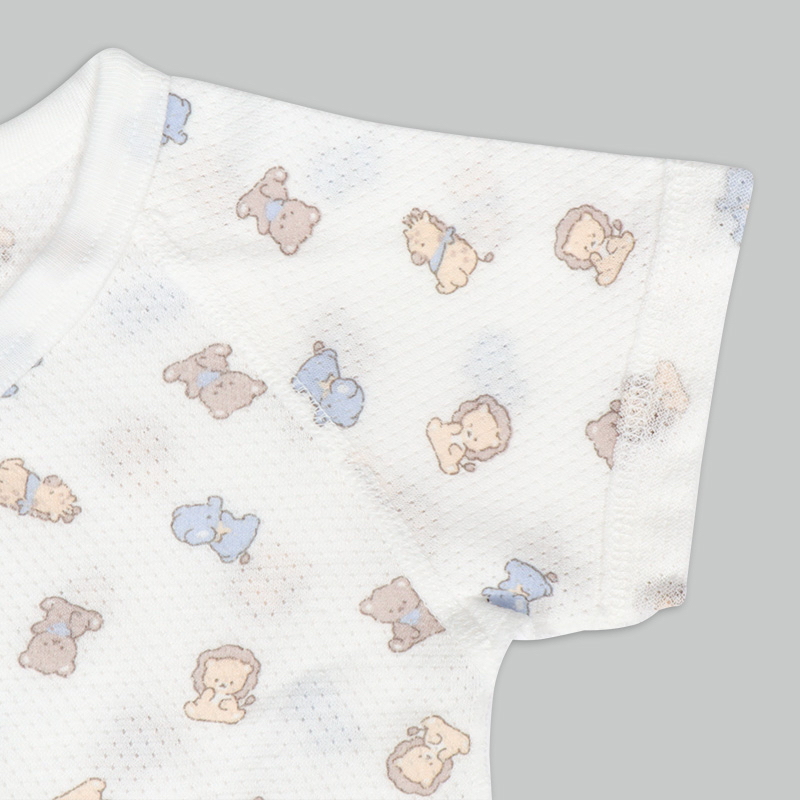 🇯🇵預訂 日本直送🇯🇵動物印花純棉網眼前開式短袖背心包屁衣兩件套