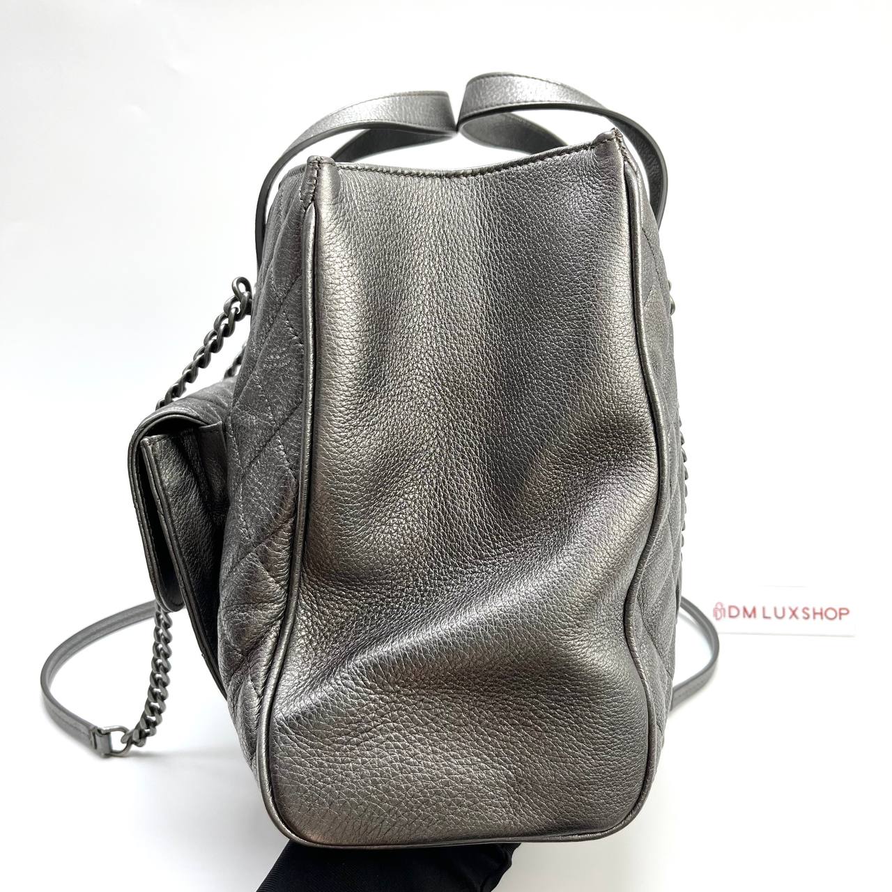 Chanel Metallic Silver Front Pocket Tote Bag (Serial 23, Year 2017)