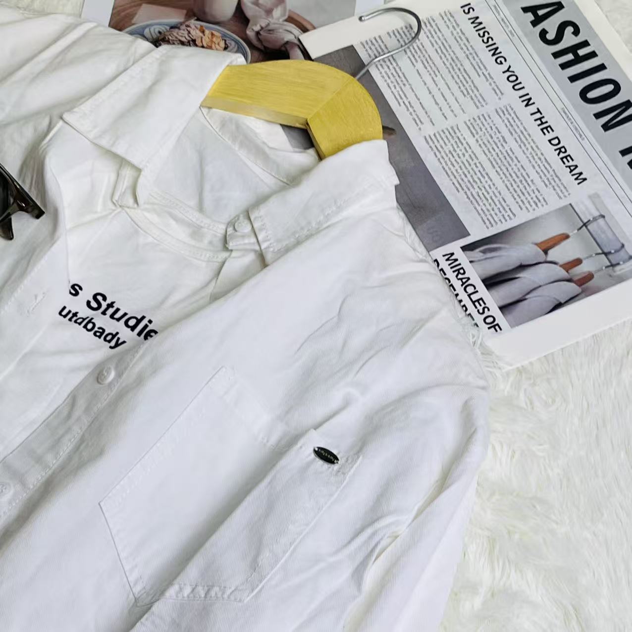 CC2002#6536 [Drawstring Crop Shirt] Korean Minimal Breeze Look