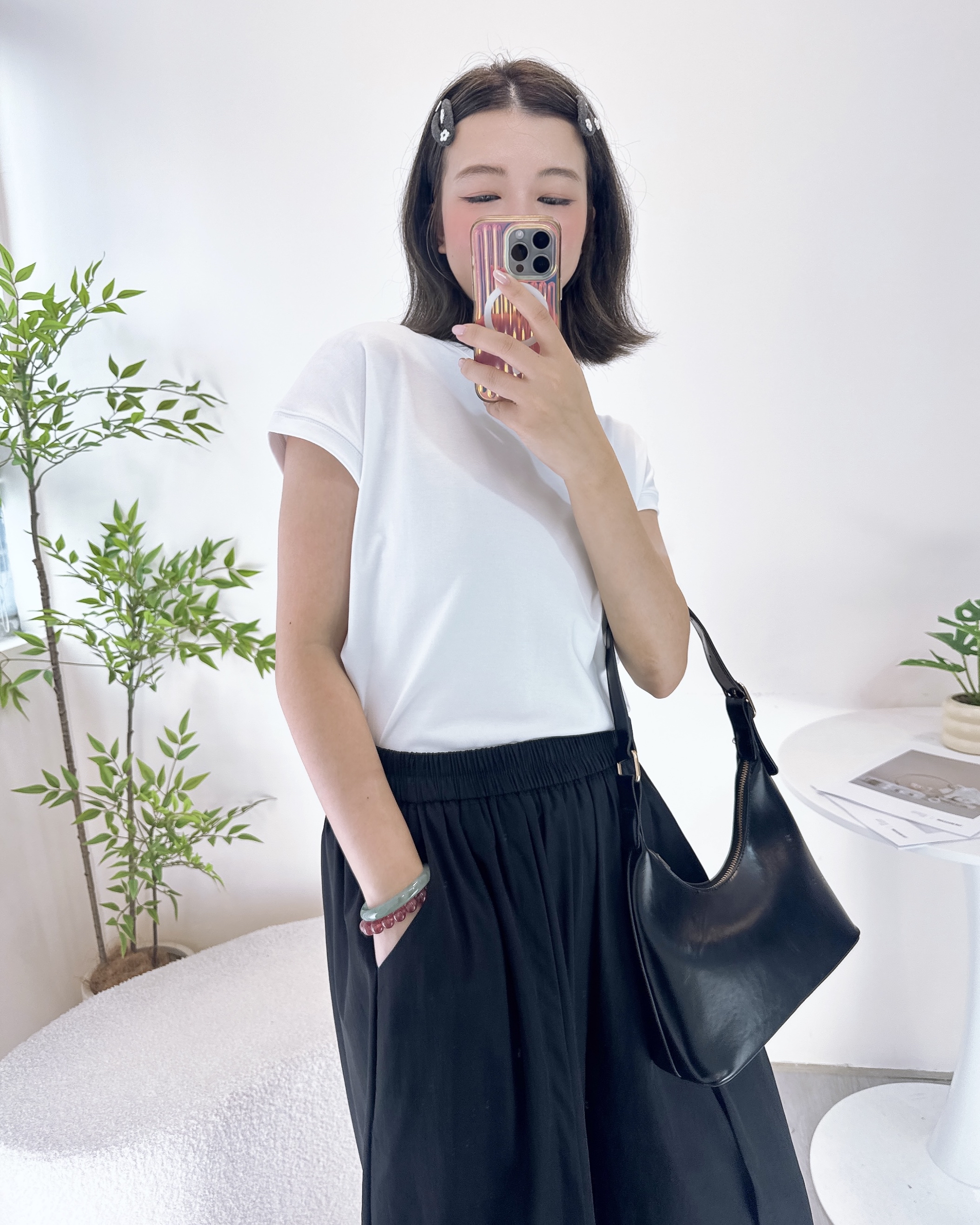 彈性純棉雞翼袖淨色上衣 8色