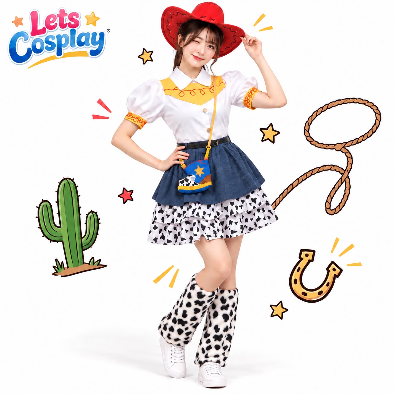 反斗奇兵 Toy Story 翠絲 Jessie 主題成人牛仔女郎短袖 Costume 角色扮演服裝 COS4037