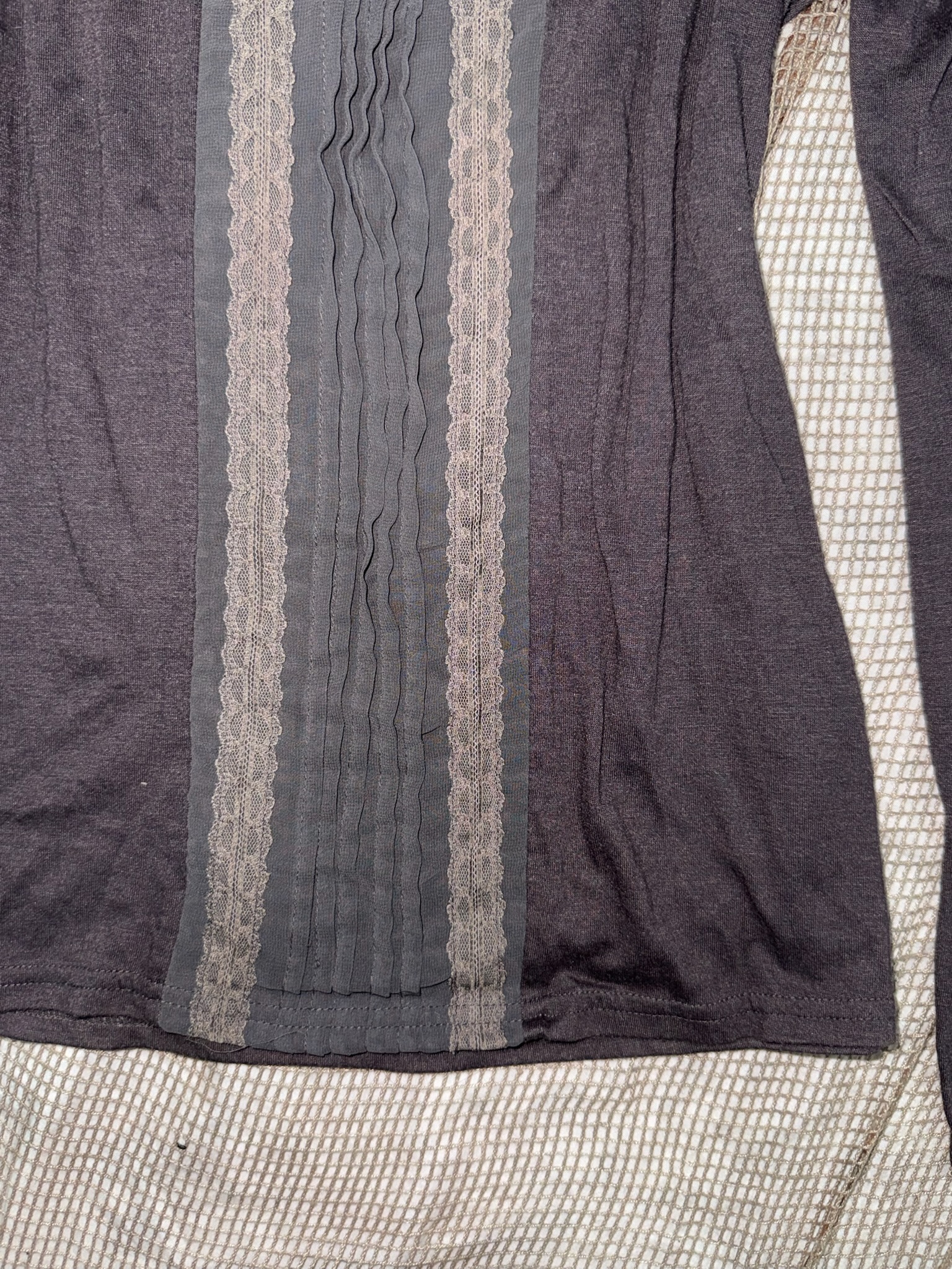 Fairy Grunge Mixed Texture Scoop Neck Top