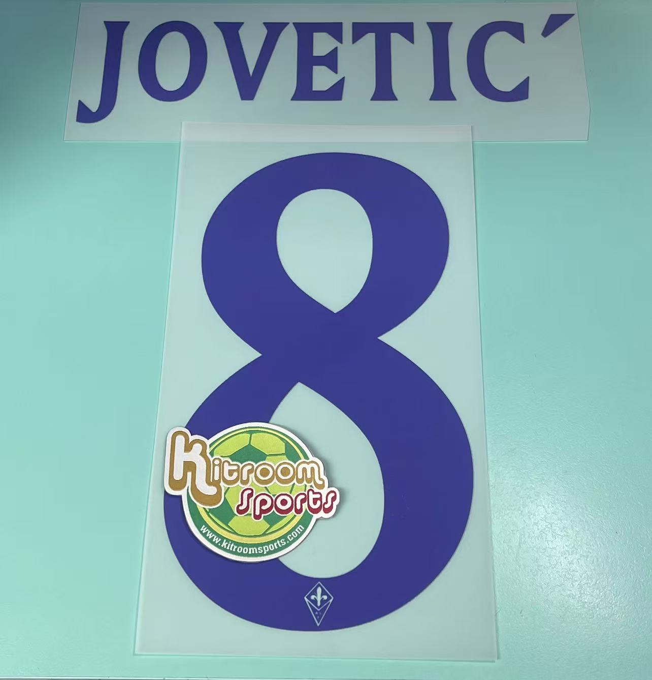 2012-13 Fiorentina Away Nameset #8 JOVETIC