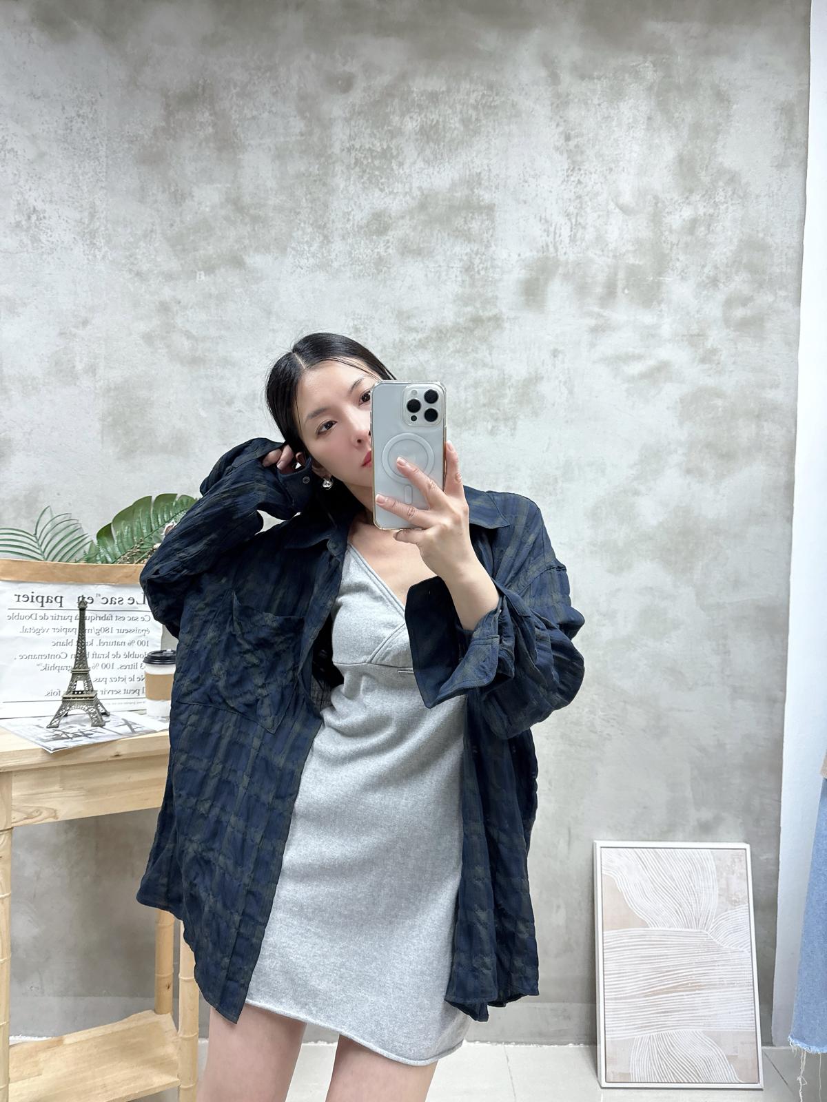 G21 皺皺格仔薄恤衫