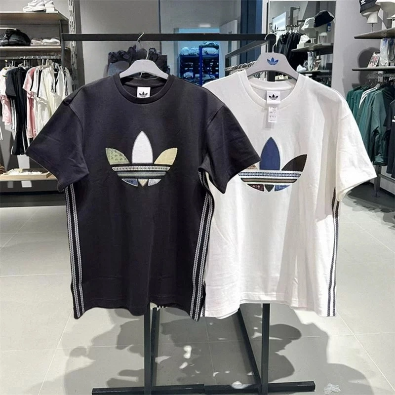 Adidas 拼接LOGO Tour Tee 短袖上衣