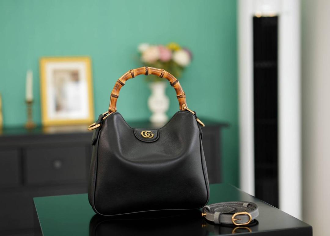 Gucci Bamboo 1947 Small Top Handle Bag - Black Leather