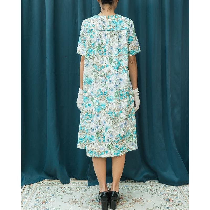 Vintage Japanese Floral Pattern Tunic Summer Dress(MT1541-23)