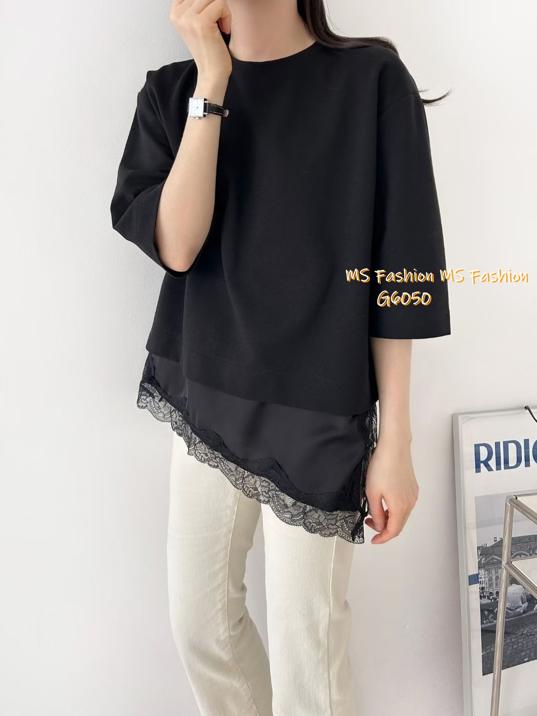 G6050 韓國🇰🇷拼lace腳top