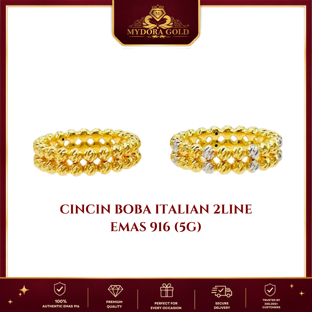 MYDORA Cincin Boba Italian 2 Line (5G) l EMAS 916/22K