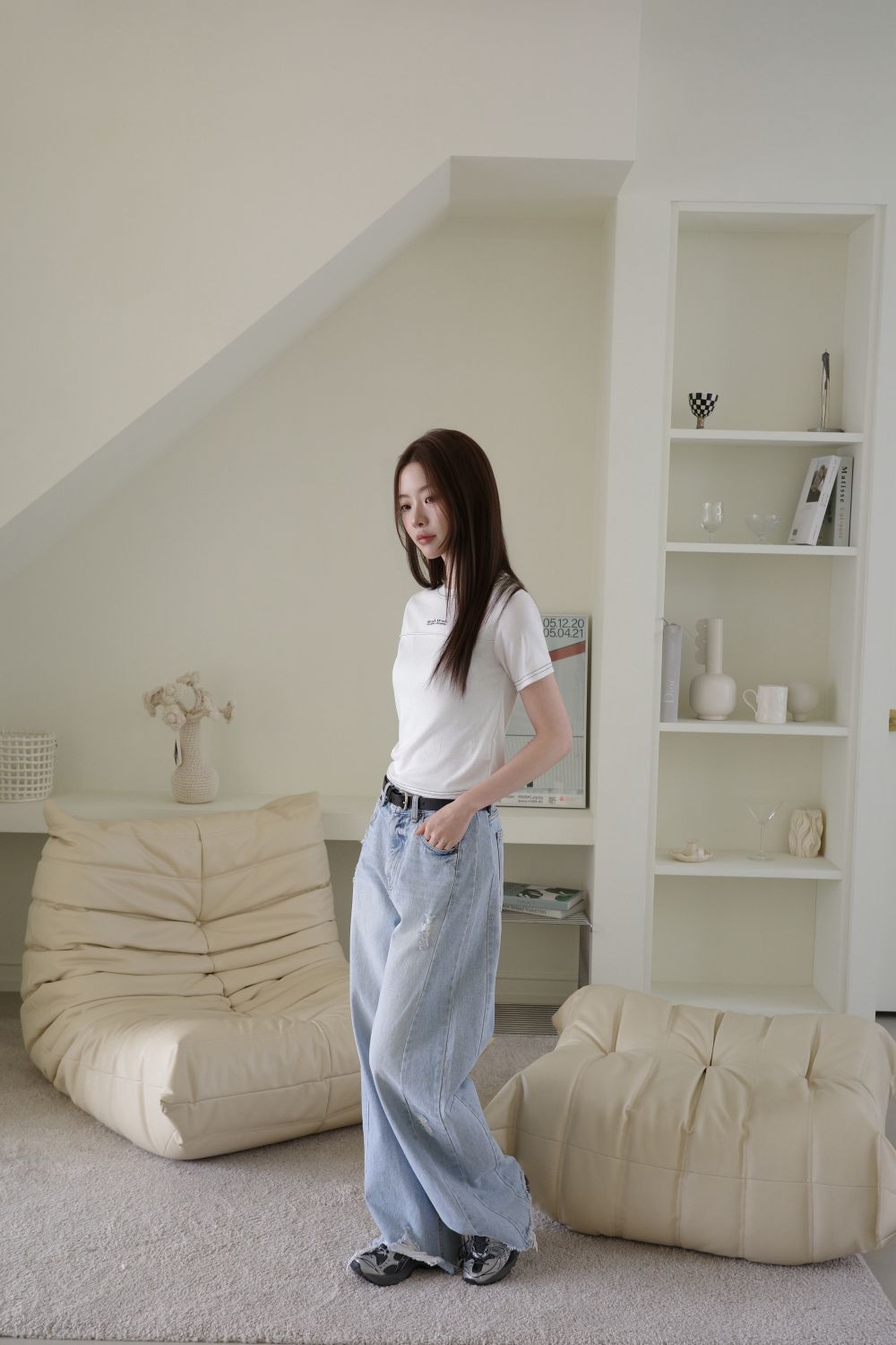 <預訂>🇰🇷MuahMuah Crop Point Pintuck Half T-shirt