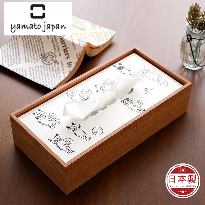 🔥🔥【日本製《YAMATO JAPAN》手工木製貓咪鏤空落蓋式紙巾盒】