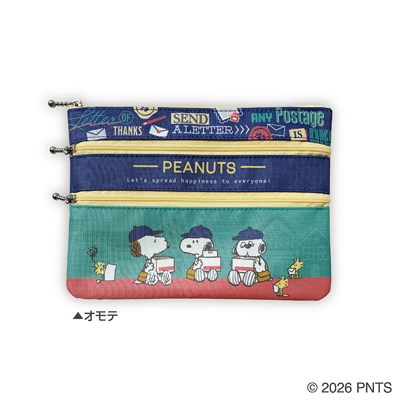🌸 【預訂】Three-Zip Pouch - 日本郵便局xPeanuts 配達員系列