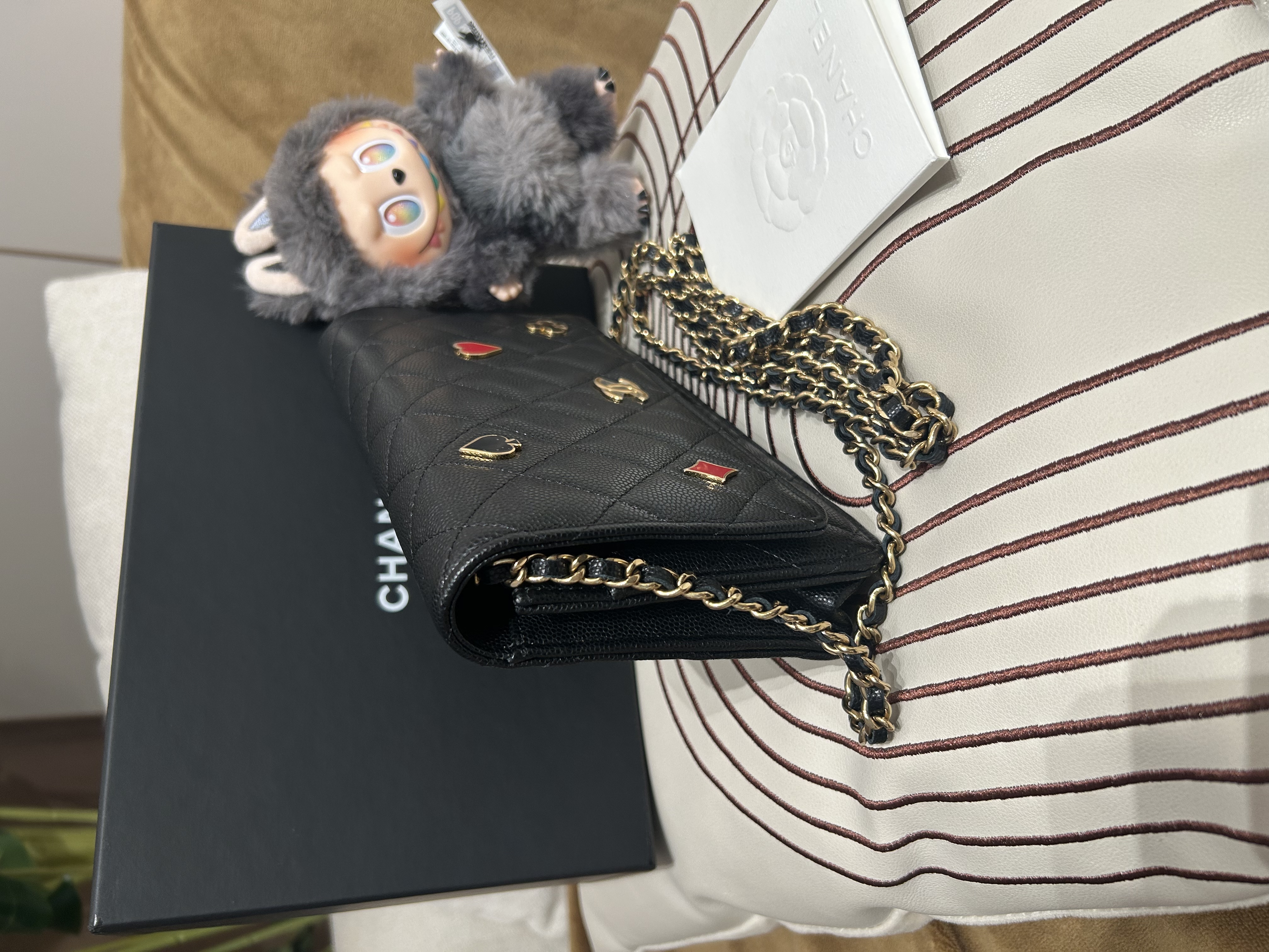 全新 Chanel Wallet On Chain AP3076 黑色荔枝牛皮  100%Authentic, Unused 全新未使用品 ✅專門店收據✅Dust bag ✅Box