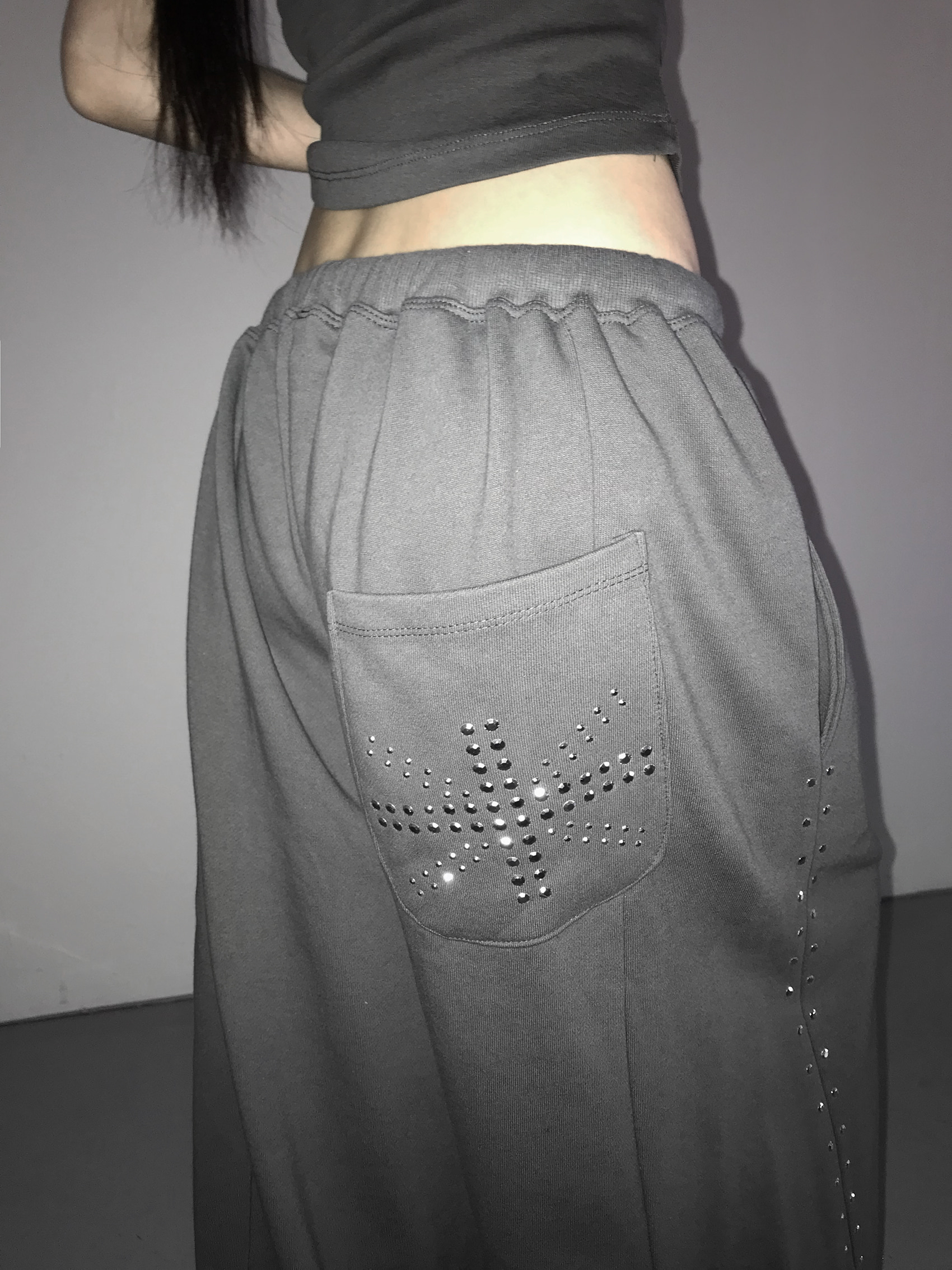 Studded Wide-Leg Sweatpants
