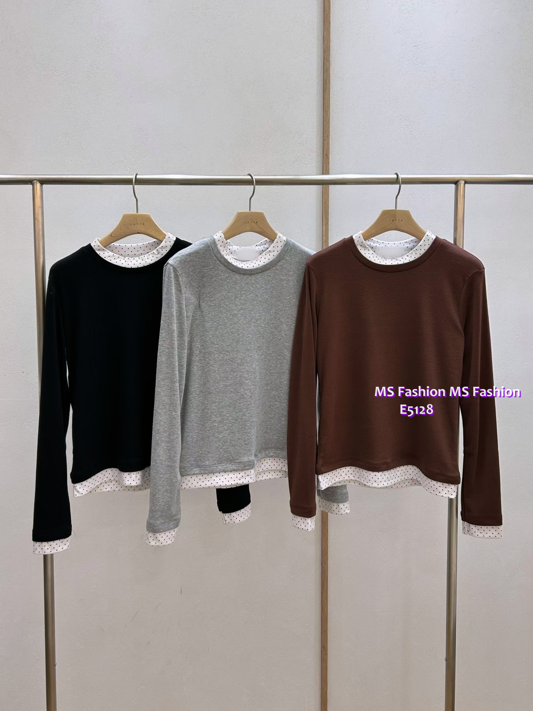 E5128 拼波點pattern top