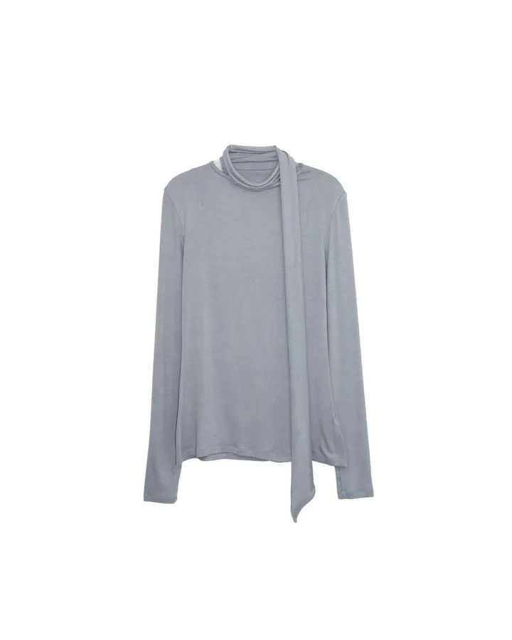 Cotton Tie-neck Long Sleeve