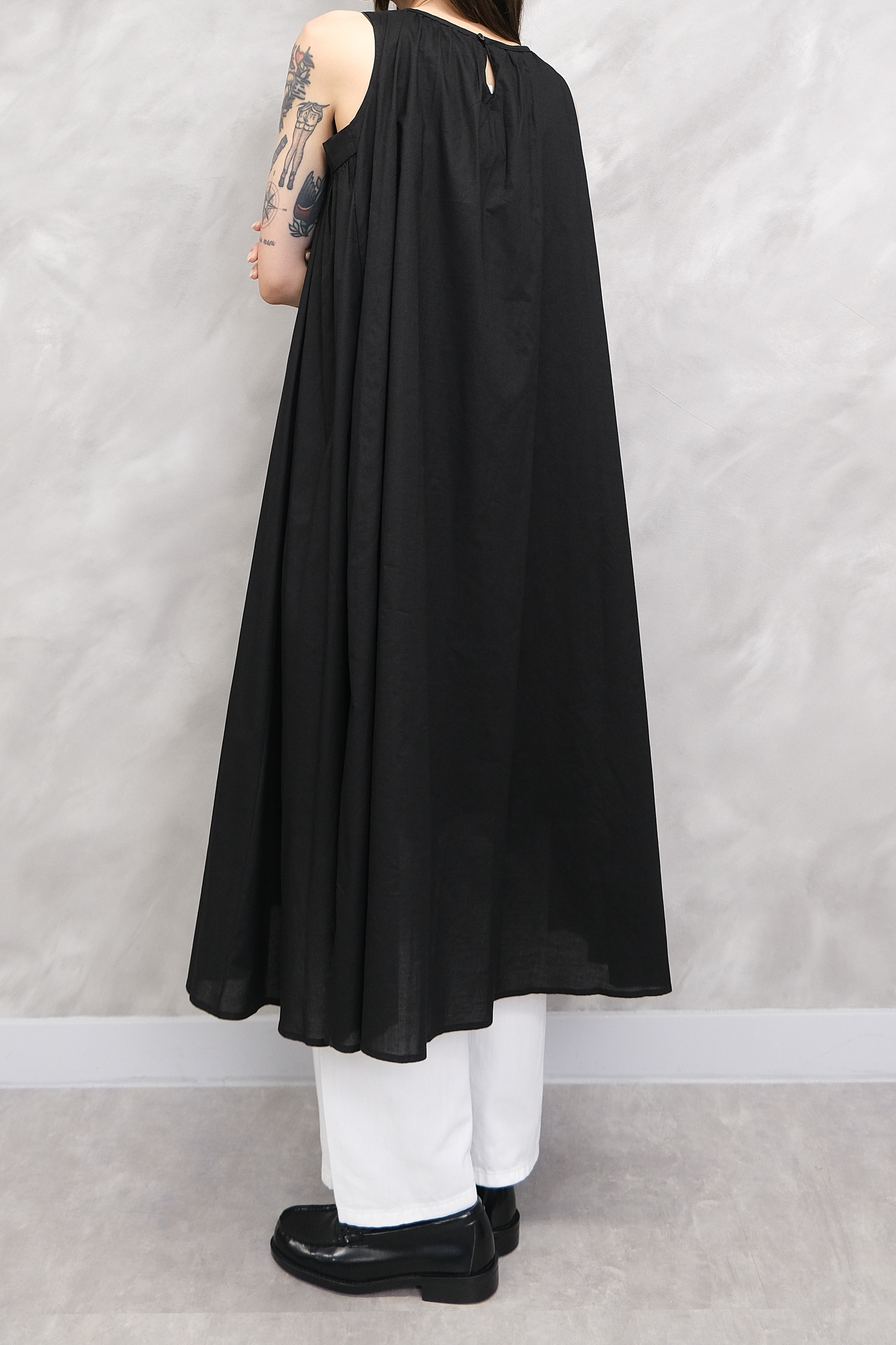 Cotton shirring sleeveless dress #op16